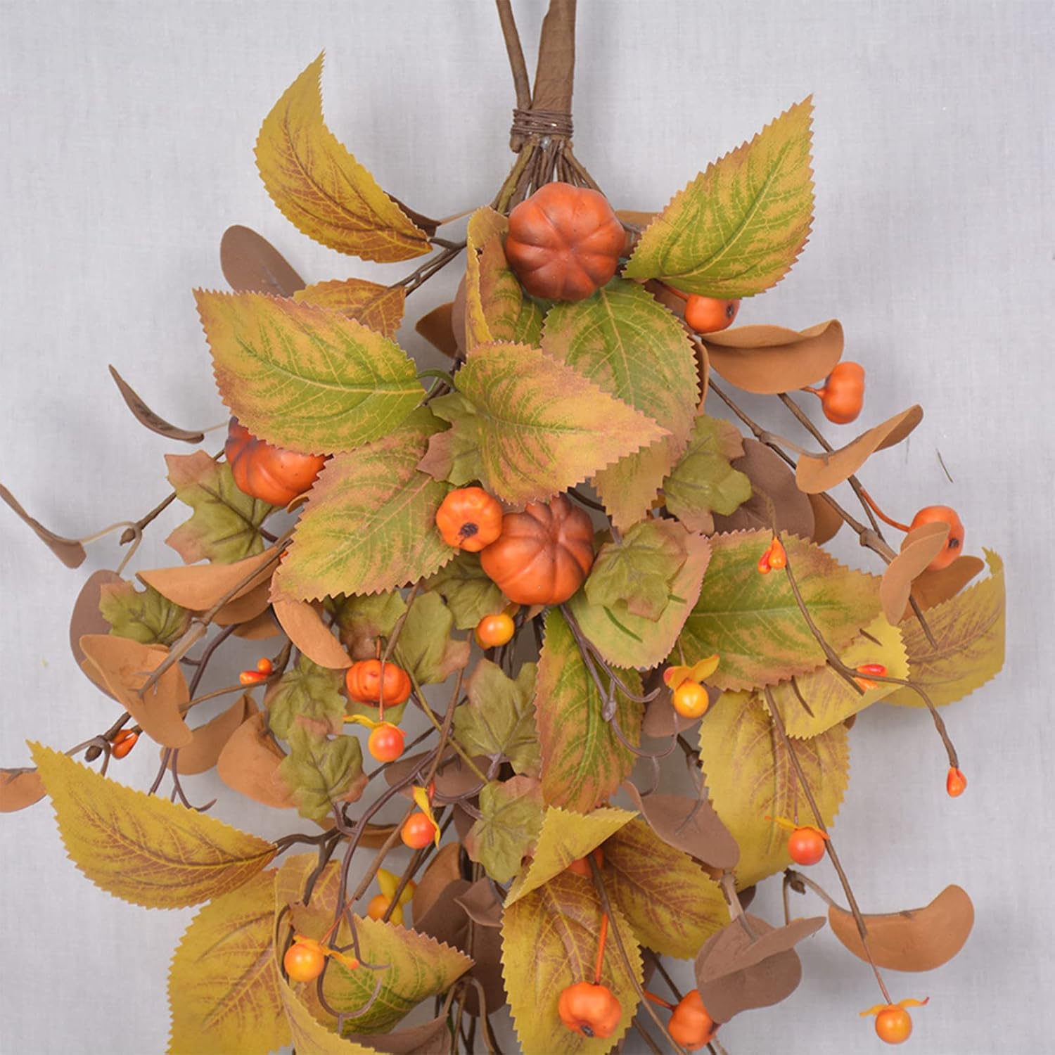 Fall Swag Door Decor 20in Autumn Teardrop Wreath
