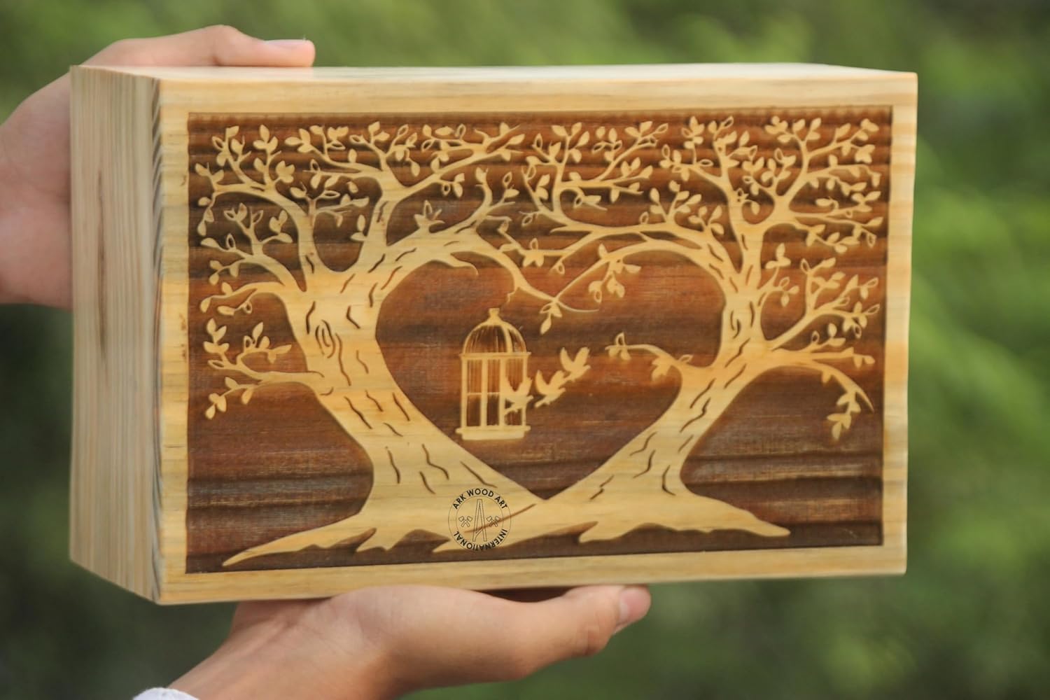 Life of Tree Urn for Human Ashes - Handmade Wood