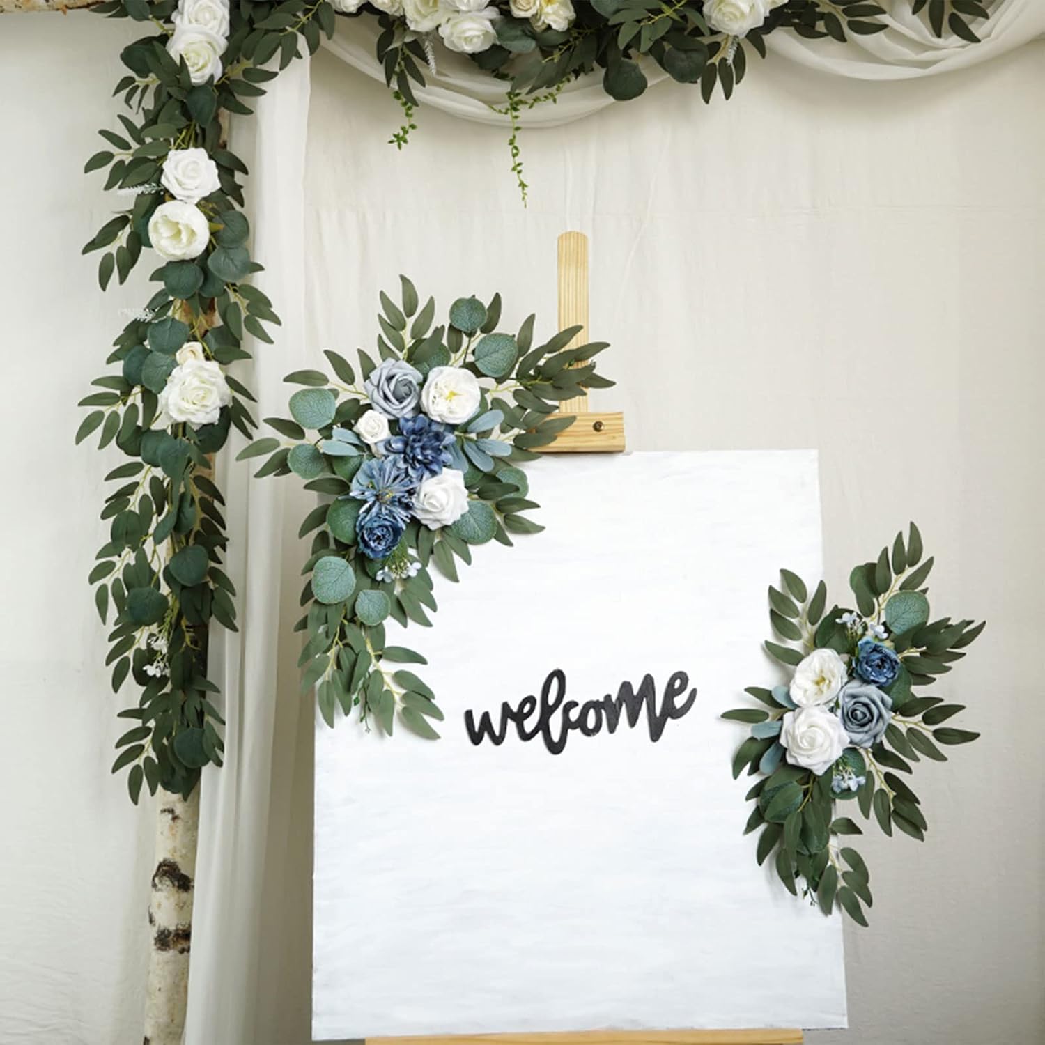 SUNFECILI Wedding Arch Flowers Decor Swag