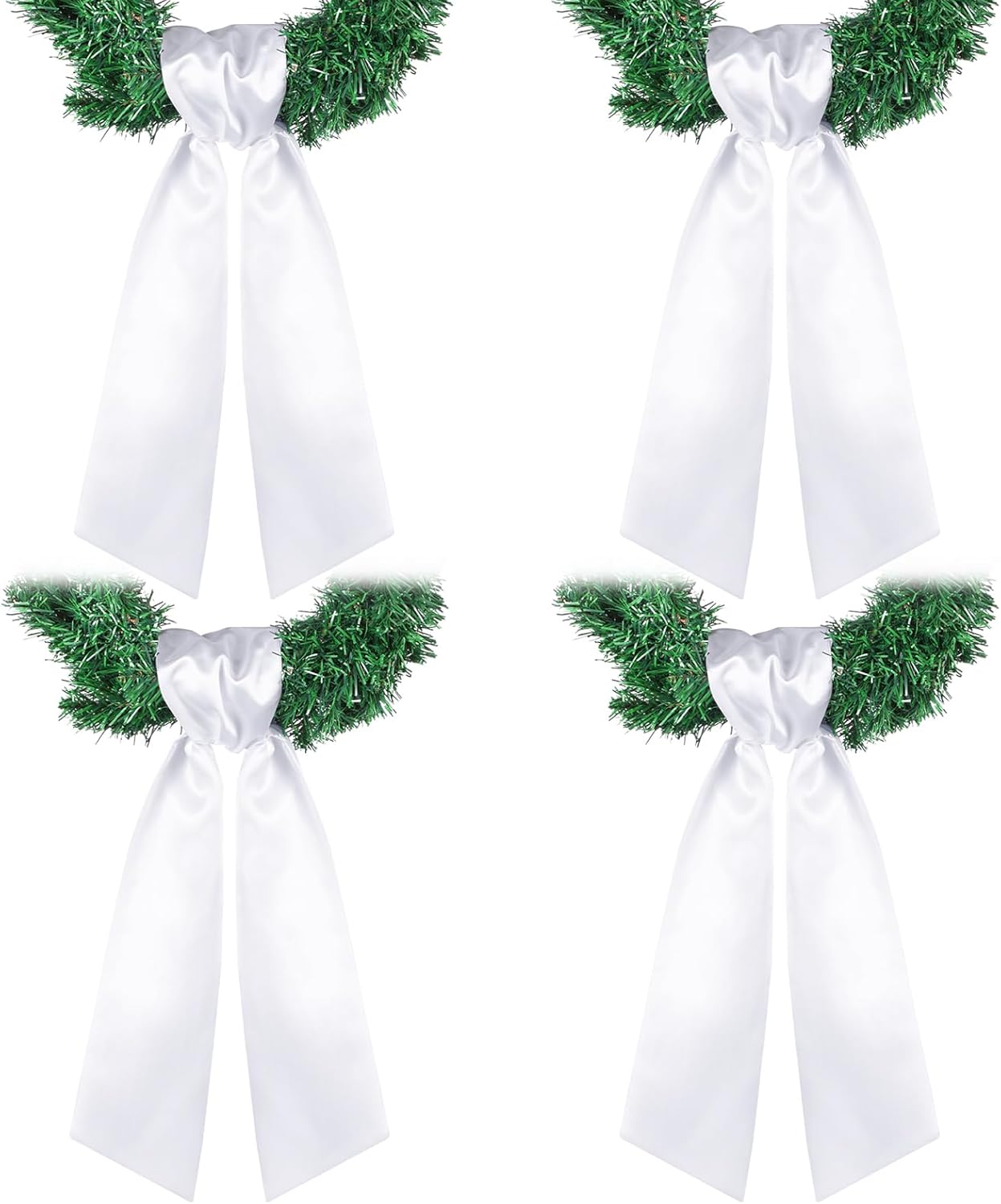White Wreath Sash for Front Door 449 x 563 4 Pcs