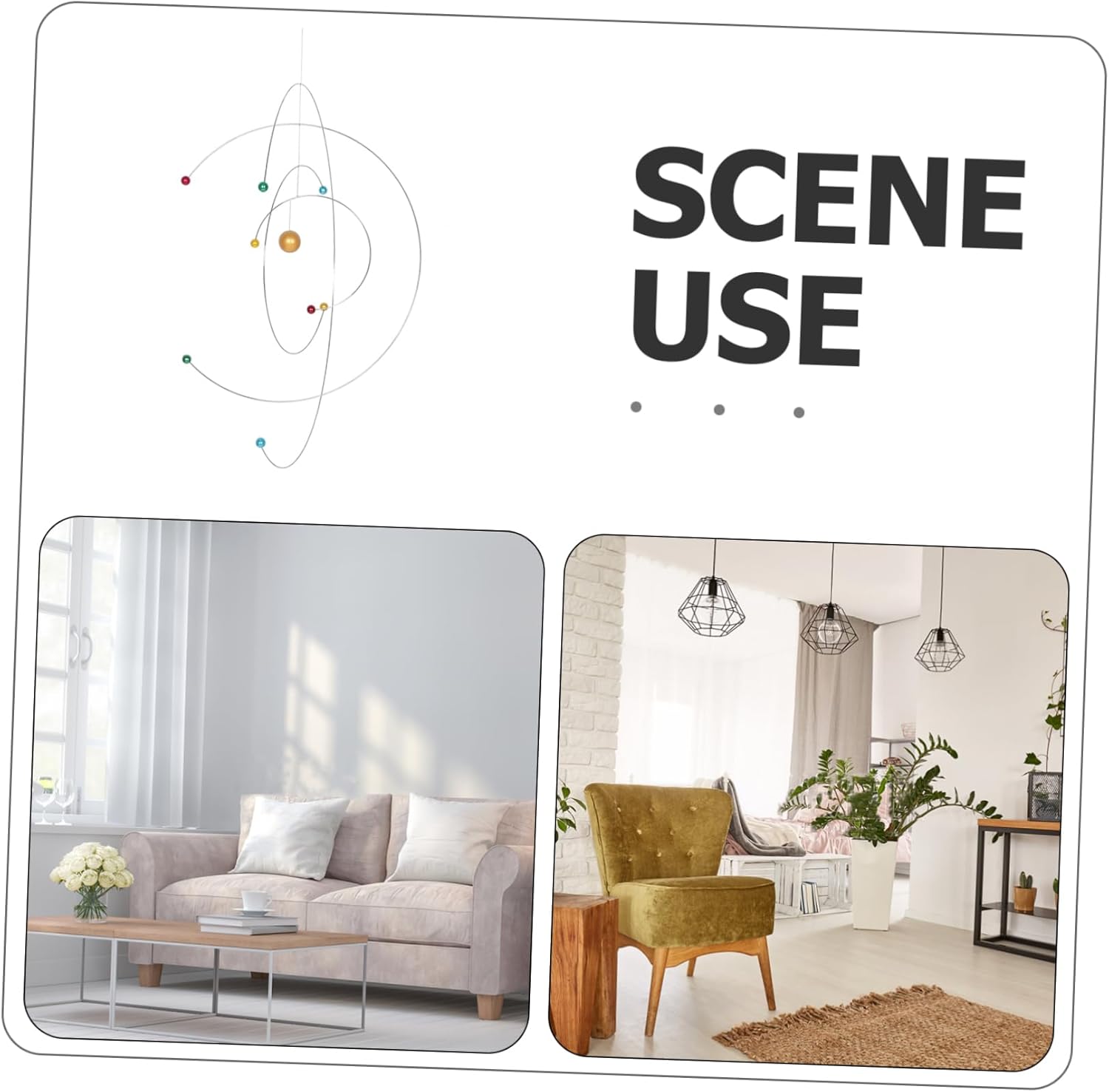 Space Decor Mobile Wind Chimes Outdoor Educational Planets Model Science Decor Mobile for Classroom and Home 1