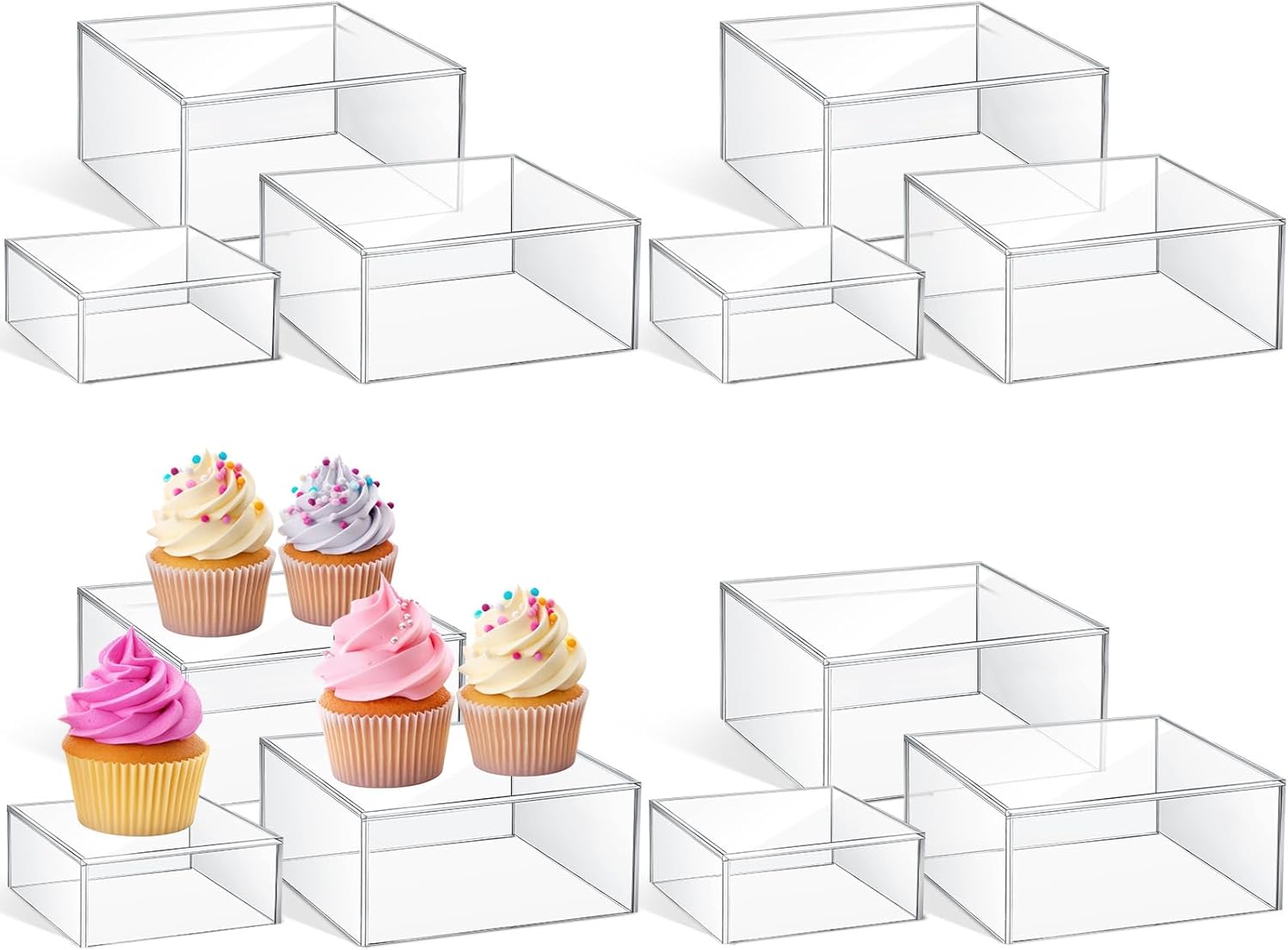 Jerify 12 Pcs Acrylic Risers for Party Display