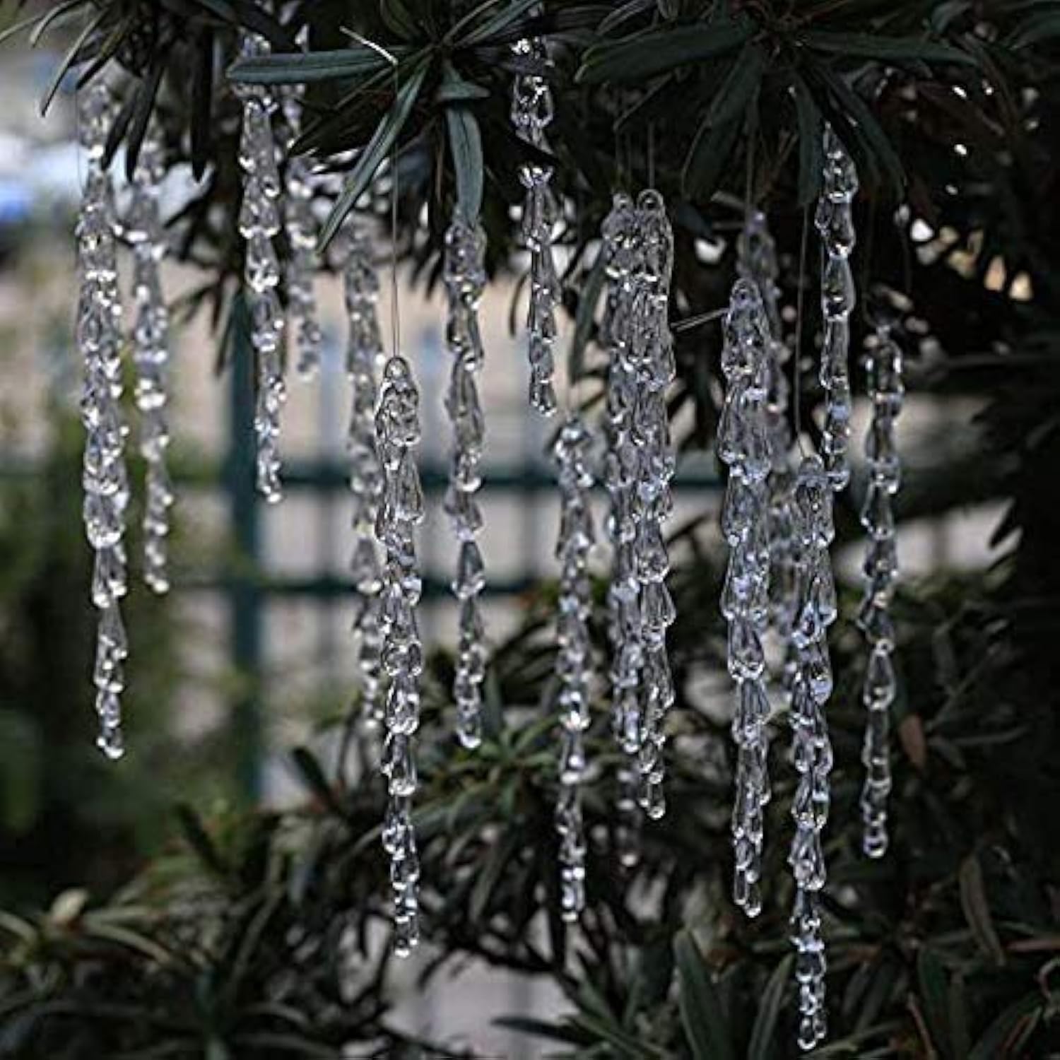25 Pcs Clear Icicle Ornament Set