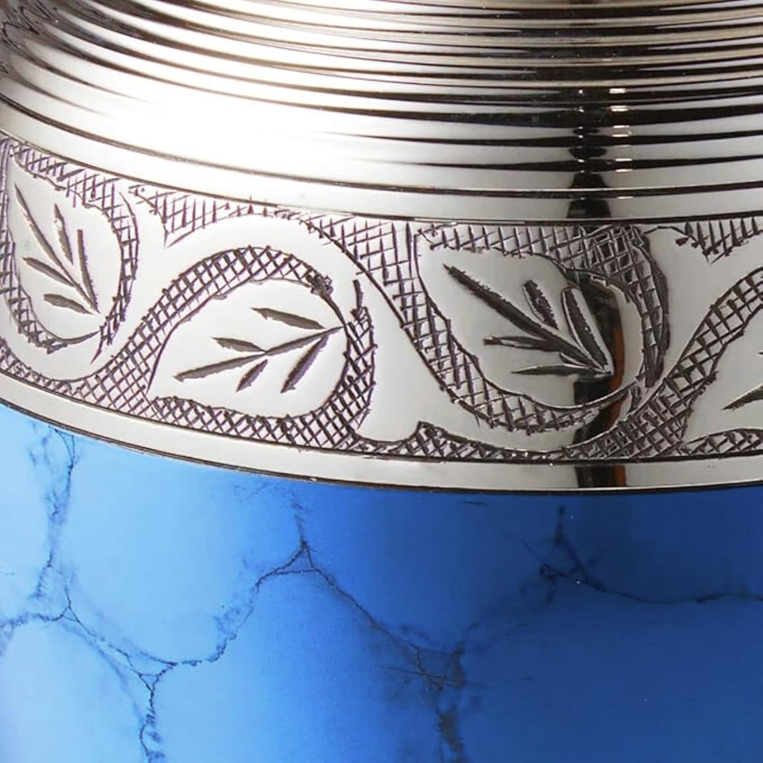 Grecian Blue Decorative Urns Set