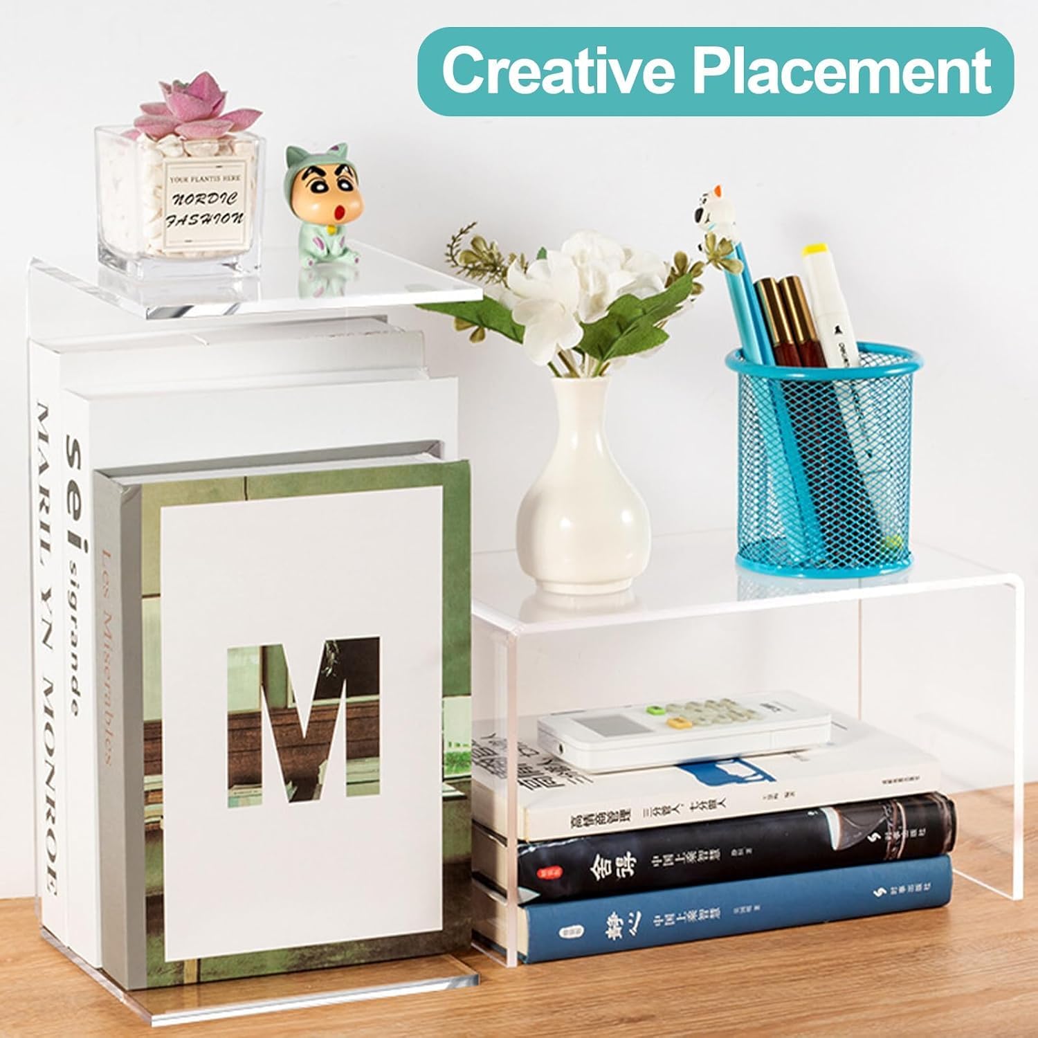 5Pcs Acrylic Risers Display Stands for Showcasing Items