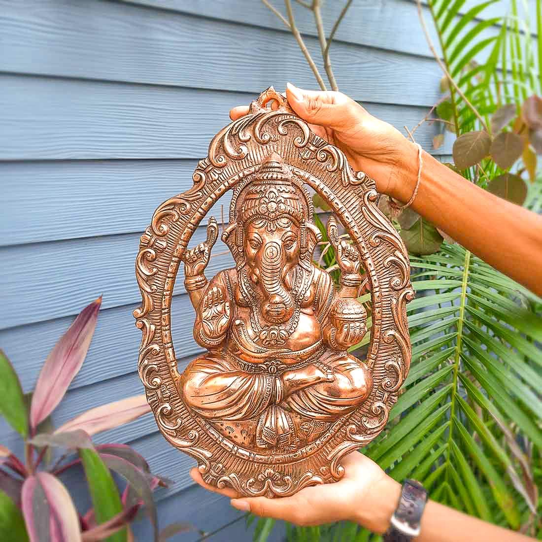 Apka Mart Lord Ganesha Wall Hanging - Copper 16 Inch