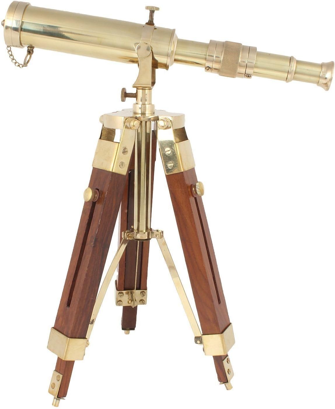 Mahira Nautical Decorative Telescope with Wood Tripod