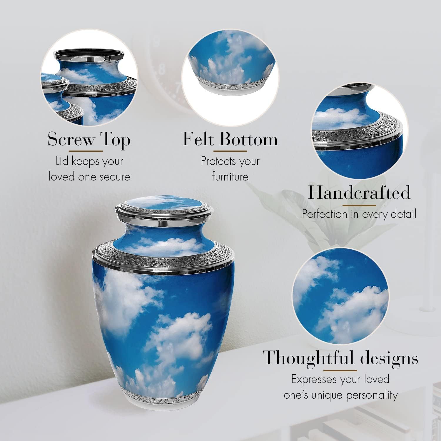 Prime Preferred Choice Heavenly Clouds Decorative Urns for Human Ashes