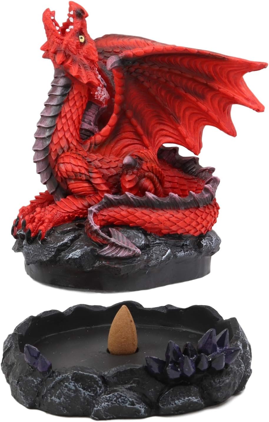 Ebros Gift Stryker Red Dragon Incense Burner Figurine 625 In