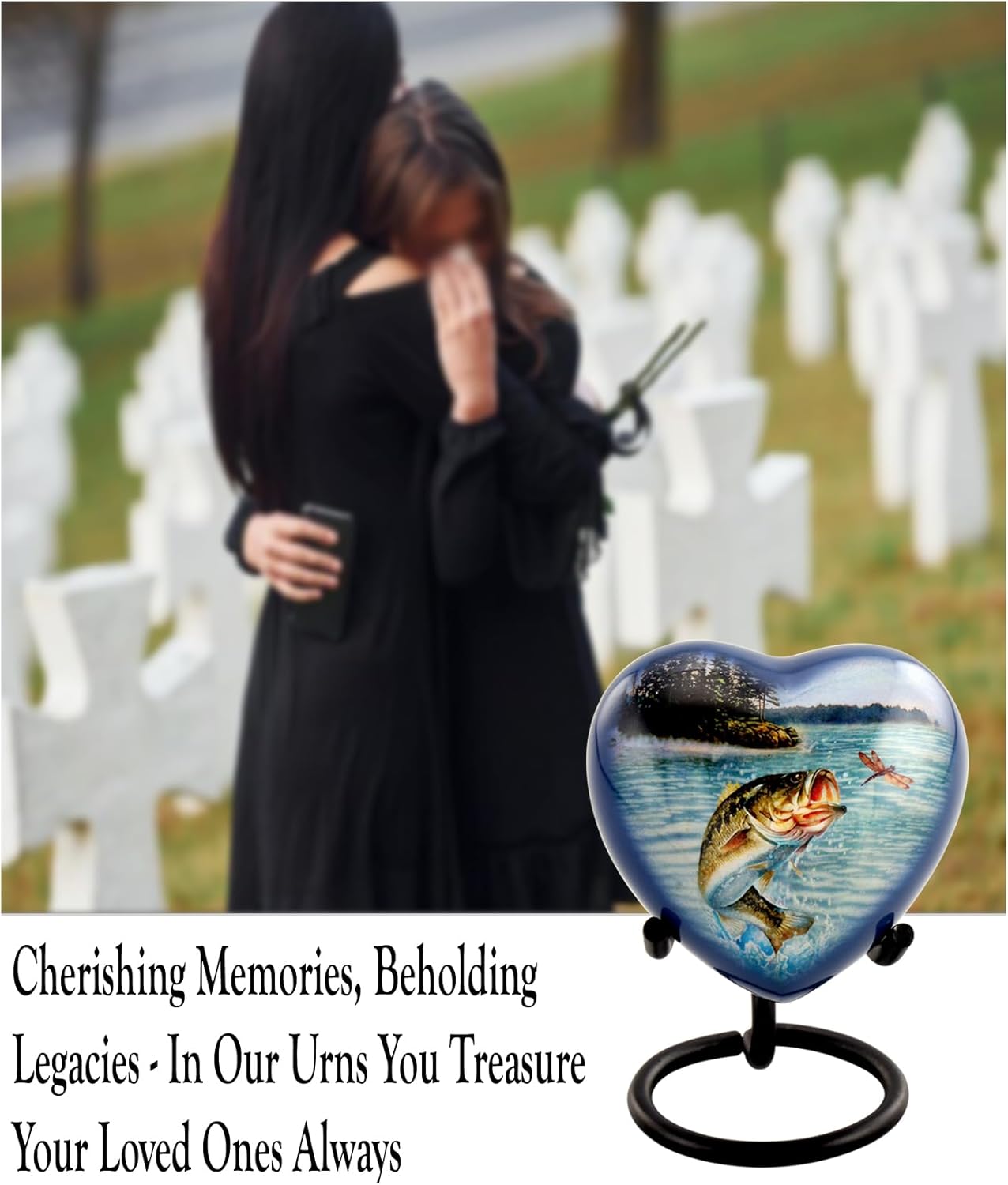 Bass Fishing Urn - Cremation Urn for Human Ashes