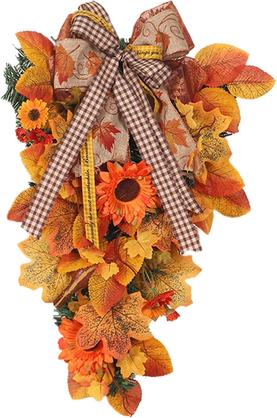Fall Maple Swag Wreath for Front Door