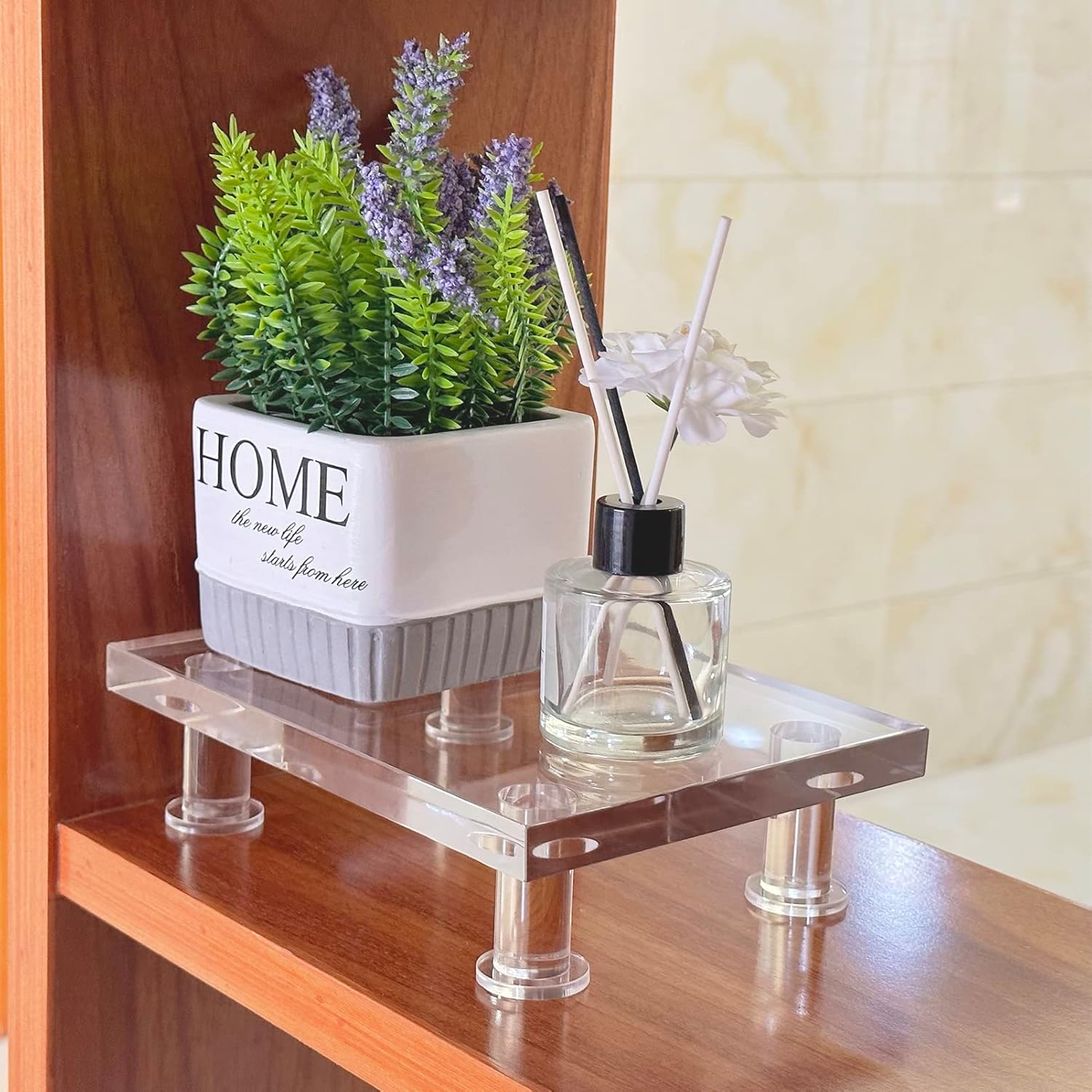Bigfety Acrylic Riser Stand for Bathroom Kitchen Sink Organizer
