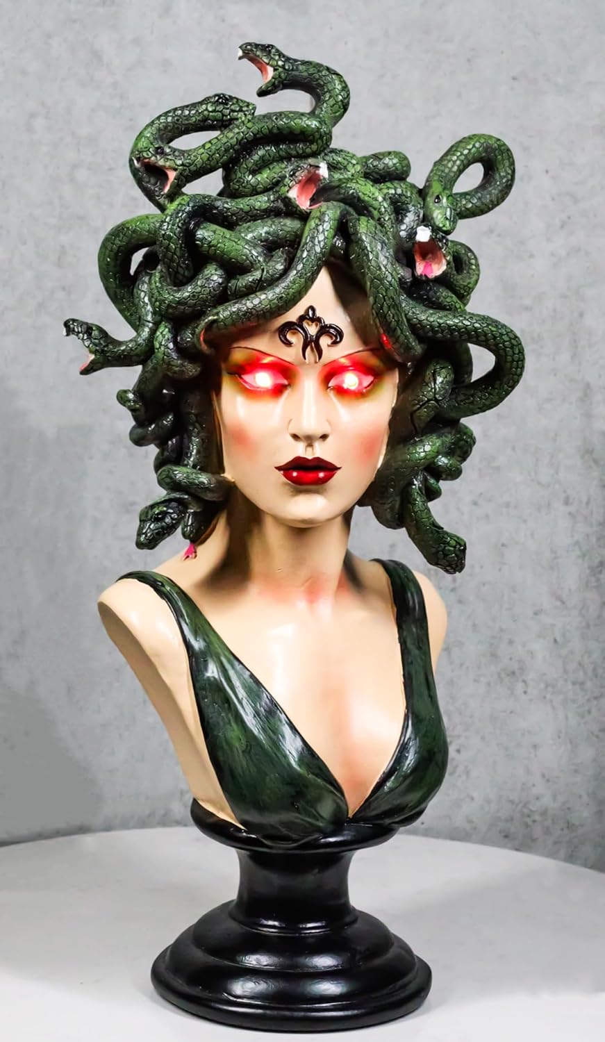 Ebros Gift Greek Mythology Medusa Figurine with LED Eyes