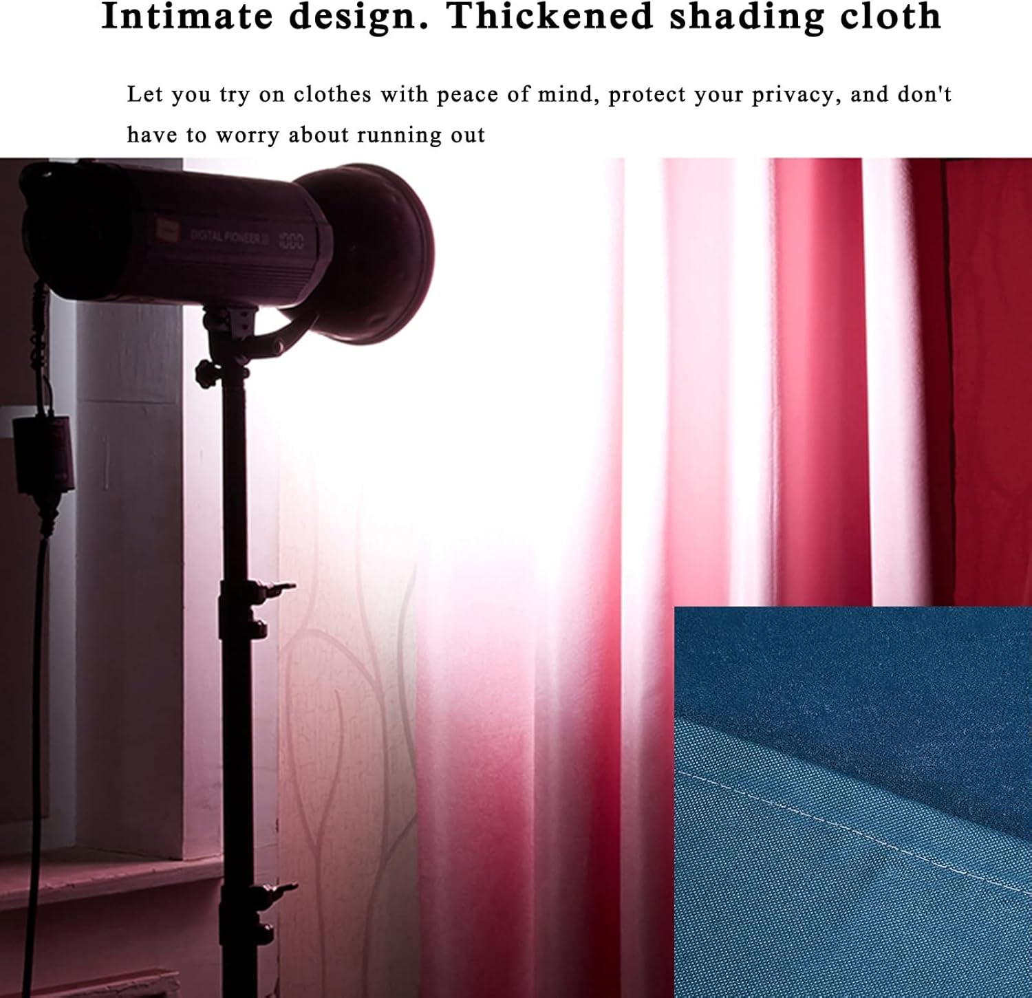 Dark Green Portable Fitting Room with U-Shaped Metal Track