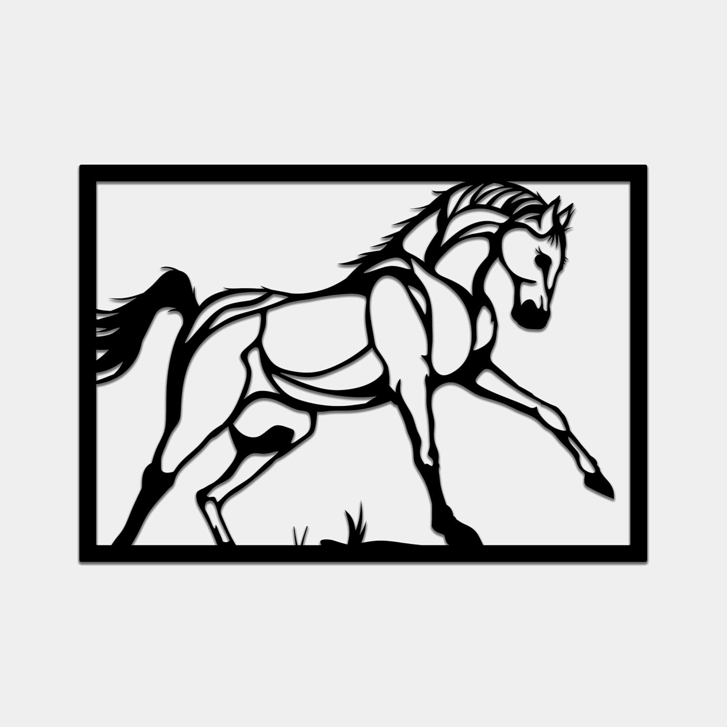 BONPERLA Dynamic Running Horse Wall Sculpture - 236 x 165 Inches