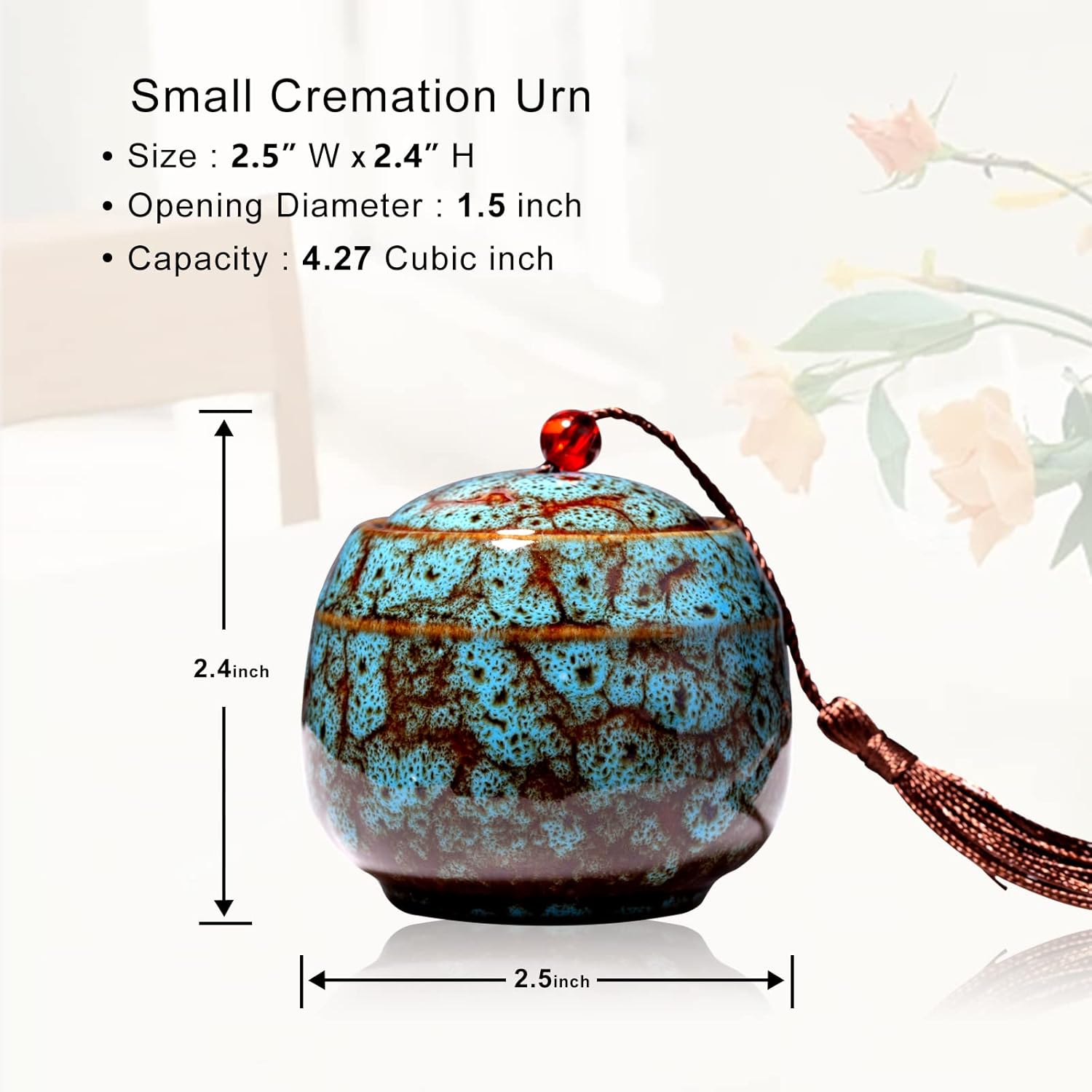 Set of 6 Mini Ceramic Urns for Human Ashes Keepsake