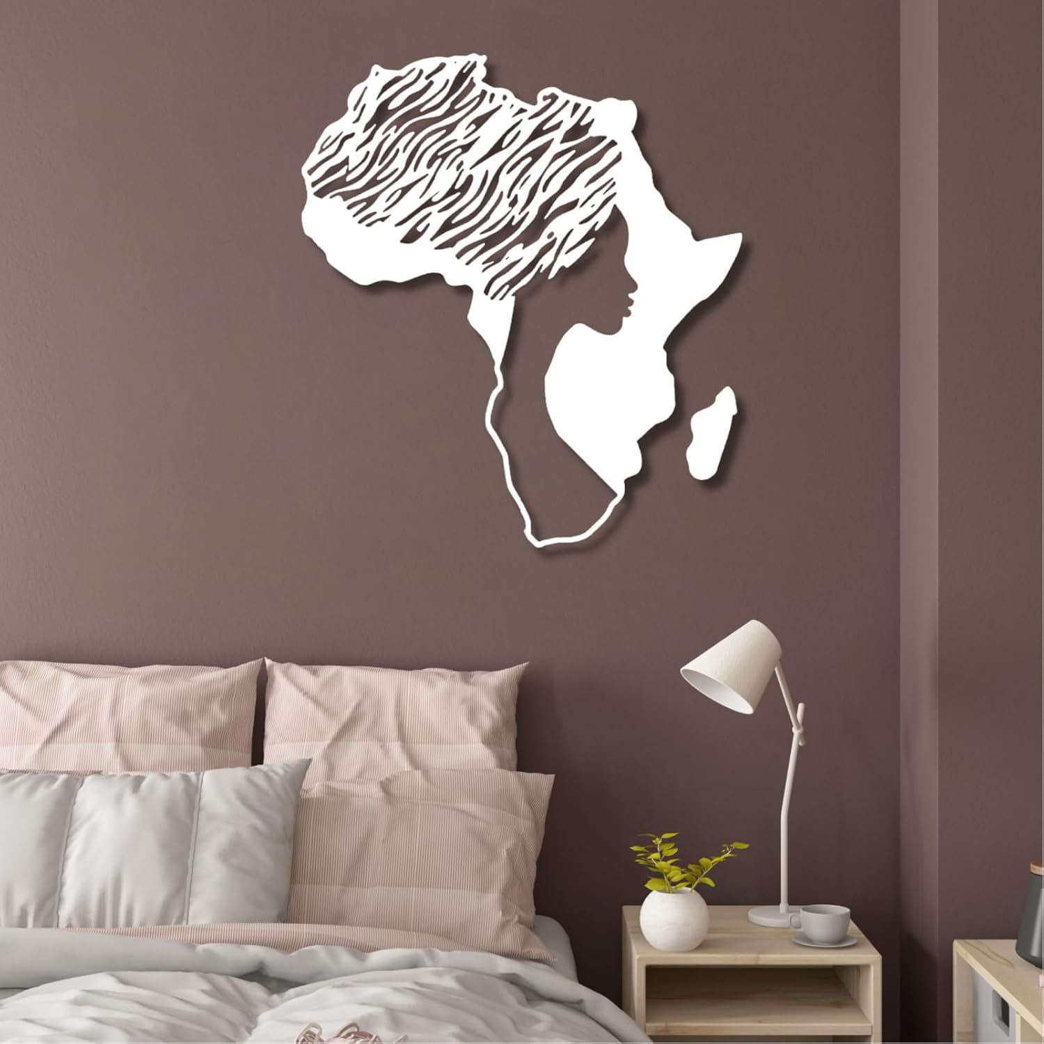 Yemwot African Woman Gold Metal Wall Art 29x33