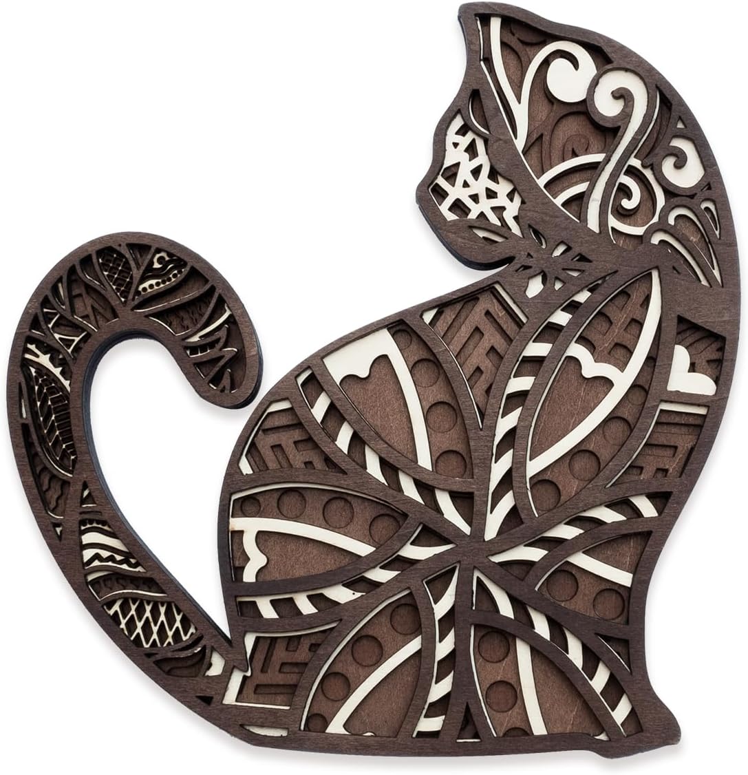 INSOVITA Small Wooden Cat Wall Decor