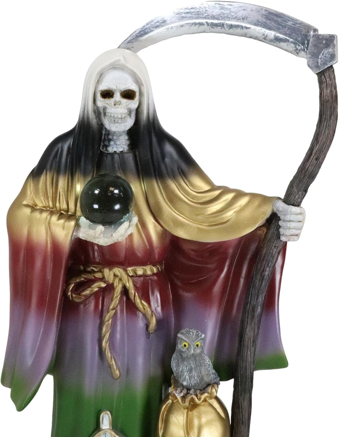 Ebros Gift Holy Death Santa Muerte Statue with Scythe and Glass Globe