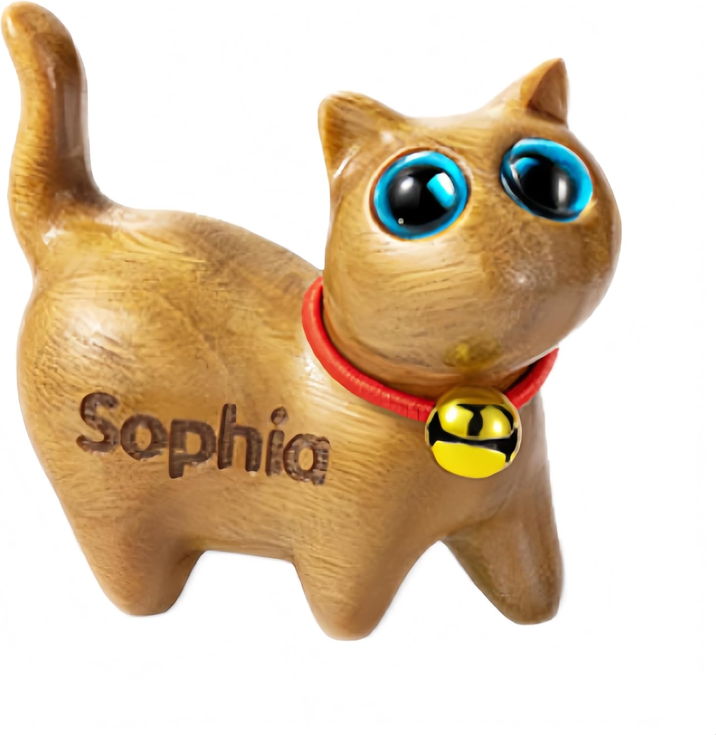 Custom Small Cute Cat Wooden Sculptures Handmade Decor