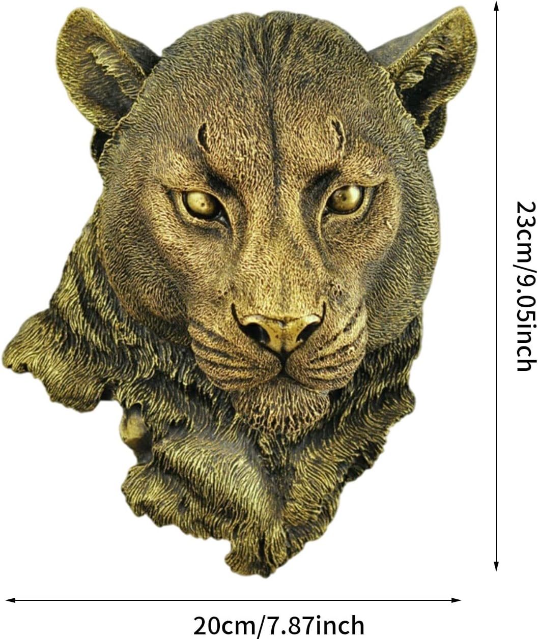 Leopard Head Wall Decor Durable Resin Sculpture for Home Living Room Bedroom Kitchen Decor