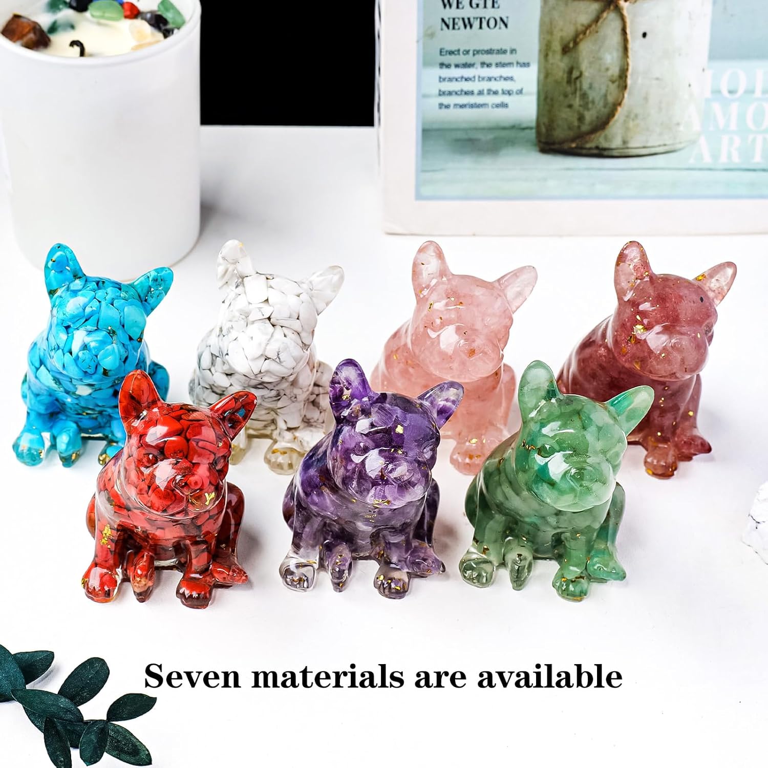 Crystal Resin French Bulldog Gravel Drop Decor Set