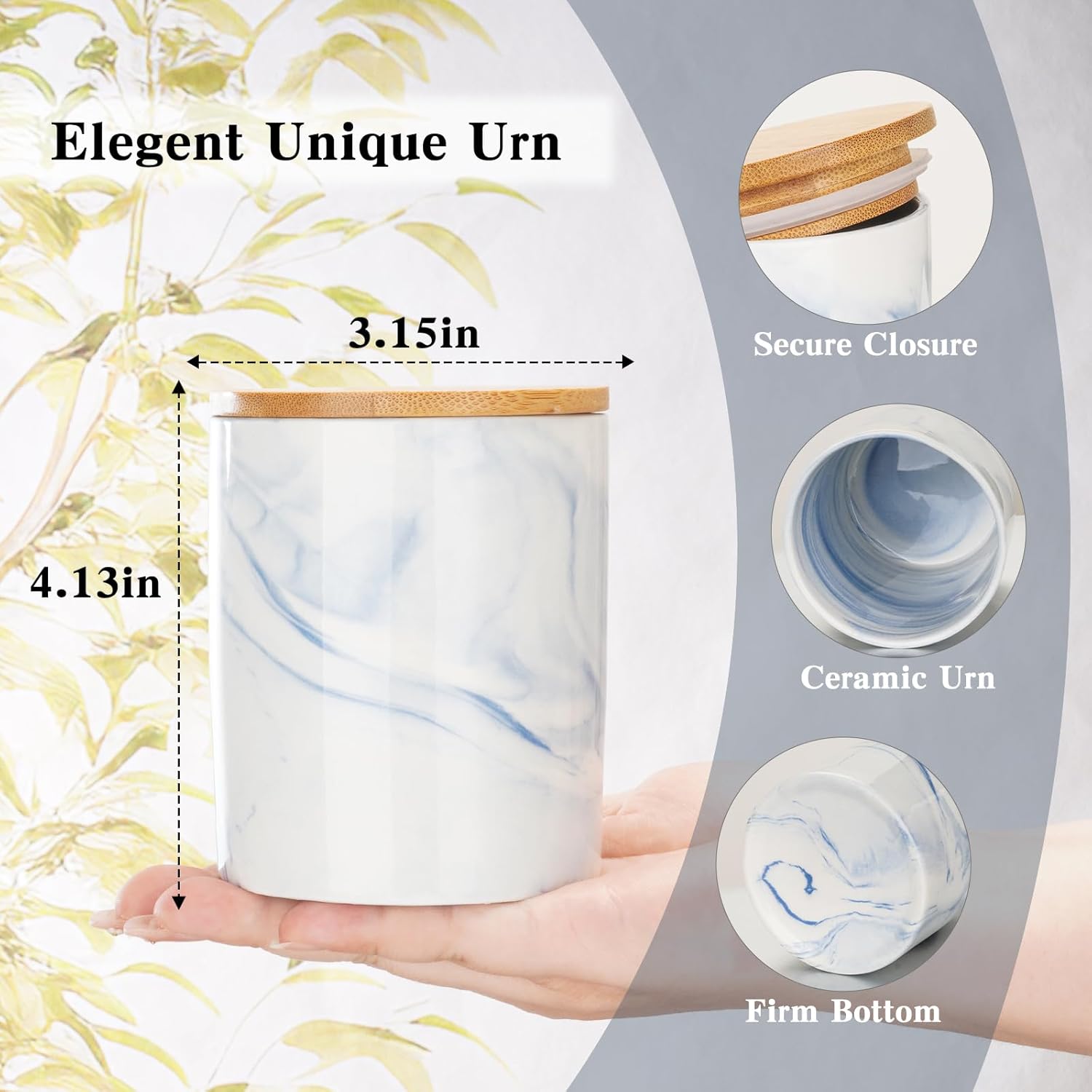 SOITIS Ceramic Urn for Human Ashes 413 Inch Memorial Keepsake