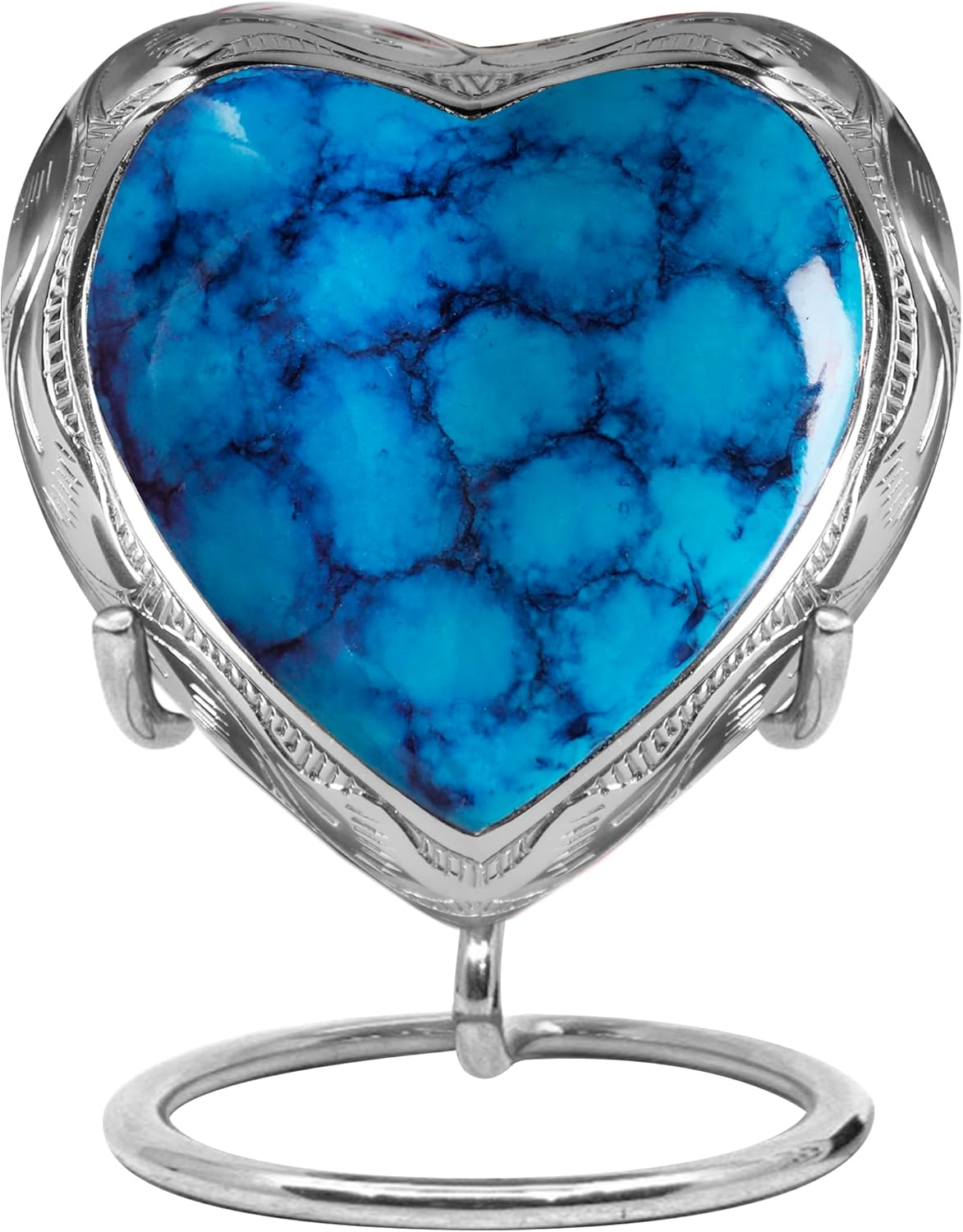 Trupoint Memorials Small Blue Urn with Stand