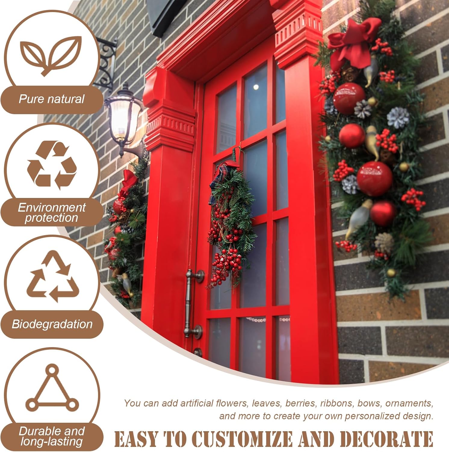 Grapevine Teardrop Swag Base 2 Pack for Door Decor