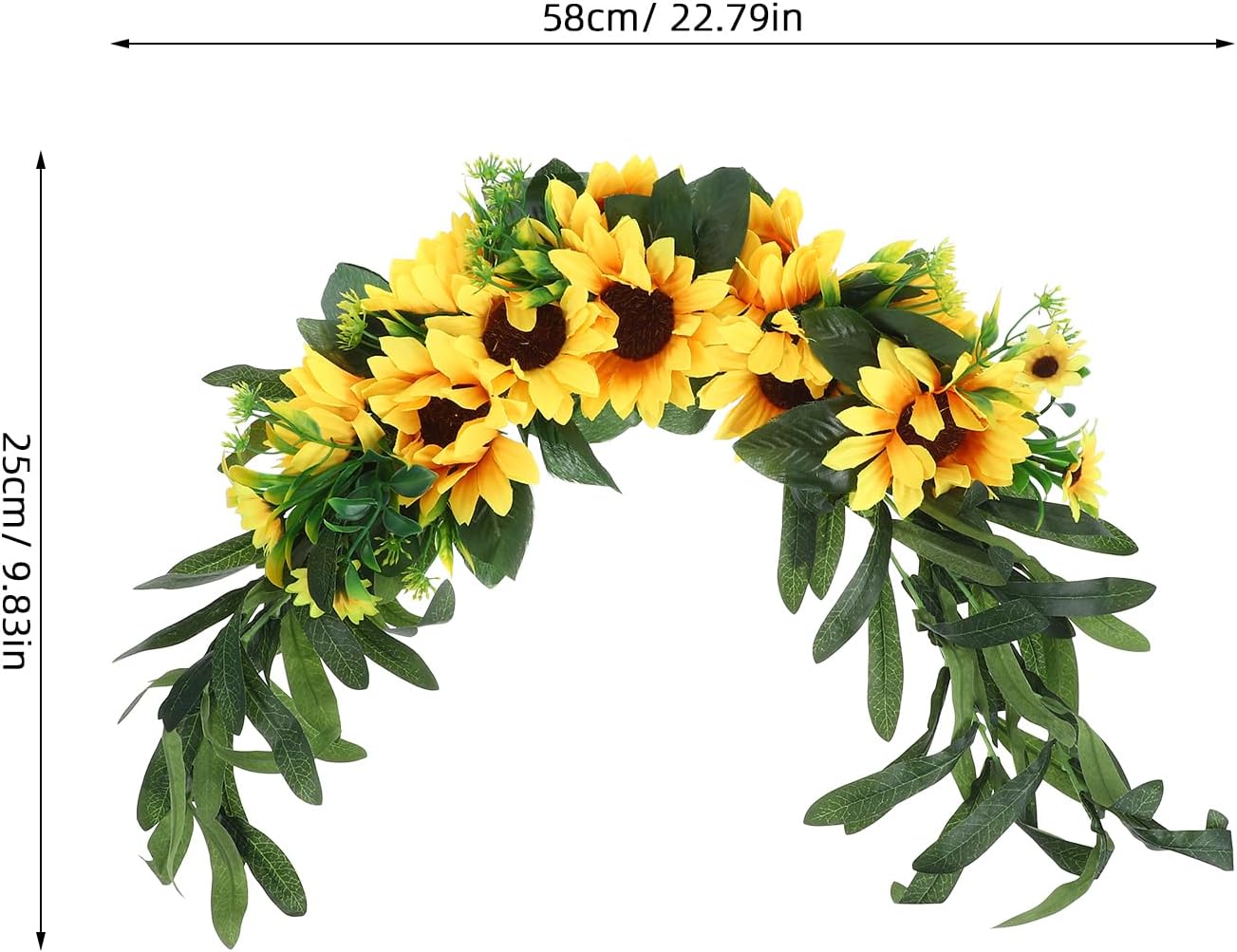 Artificial Sunflower Floral Swag for Wedding Backdrop and Home Decor