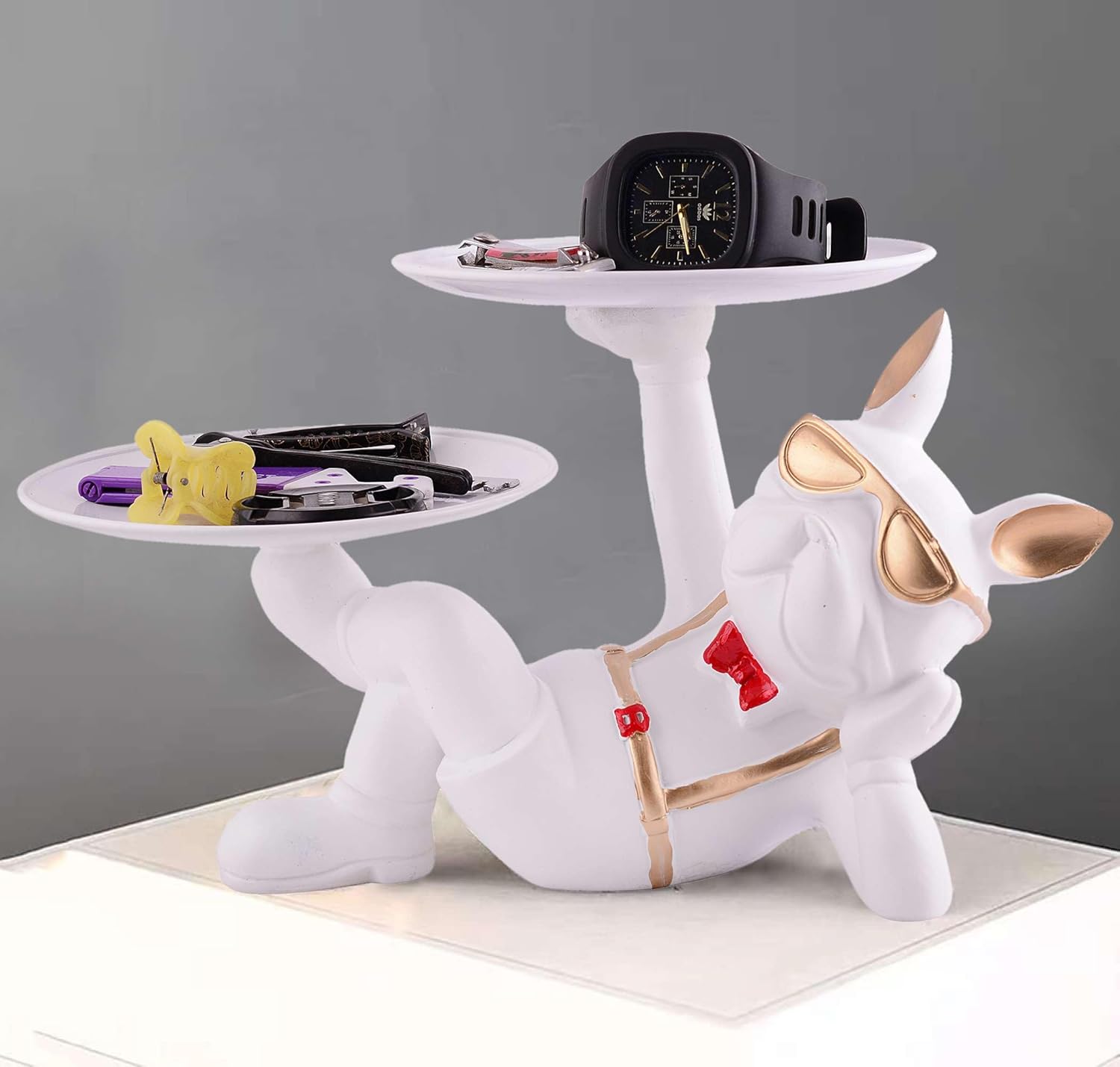 Cool Dog Sculpture Storage Tray for Home Decor