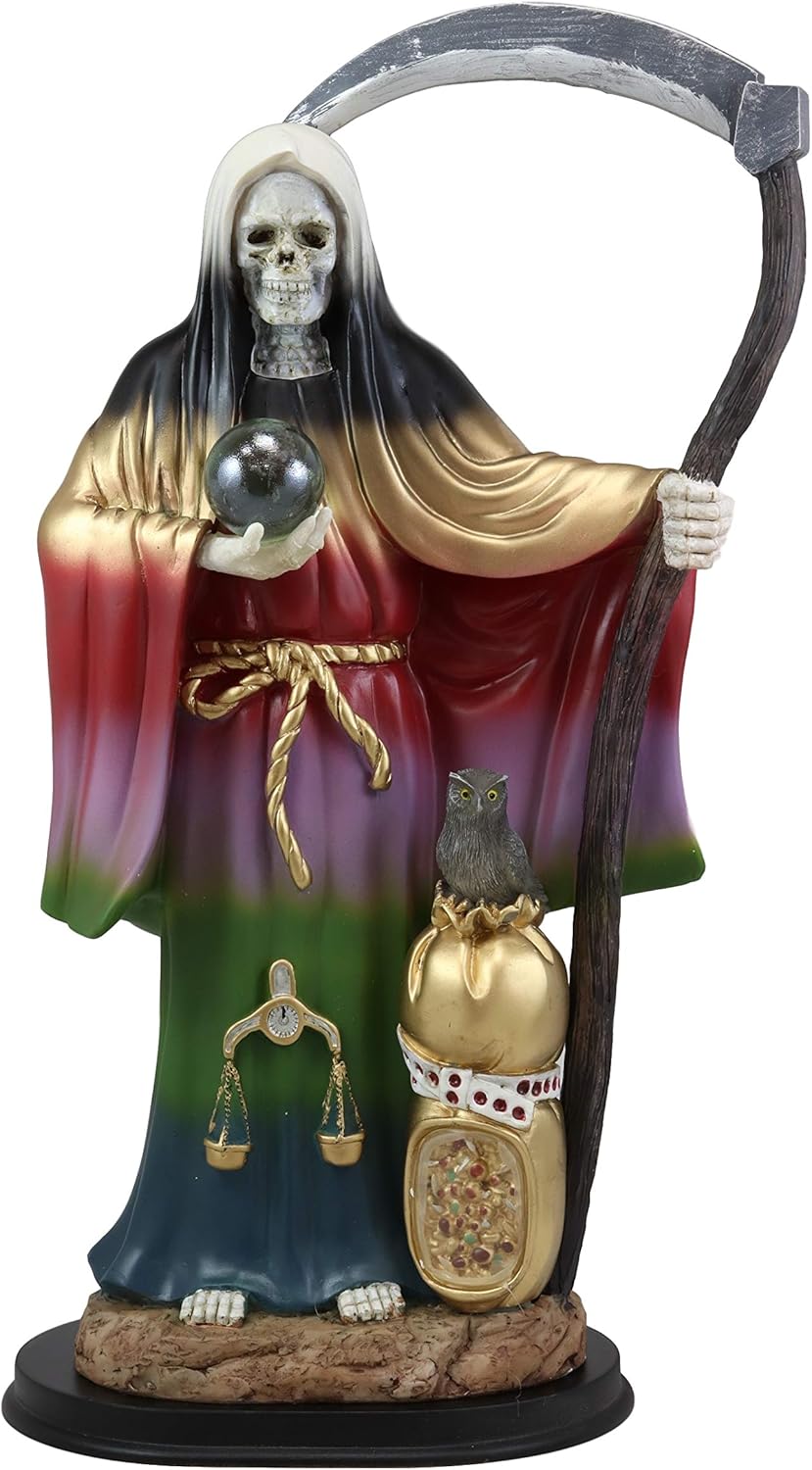 Ebros Gift Holy Death Santa Muerte Statue with Scythe and Glass Globe