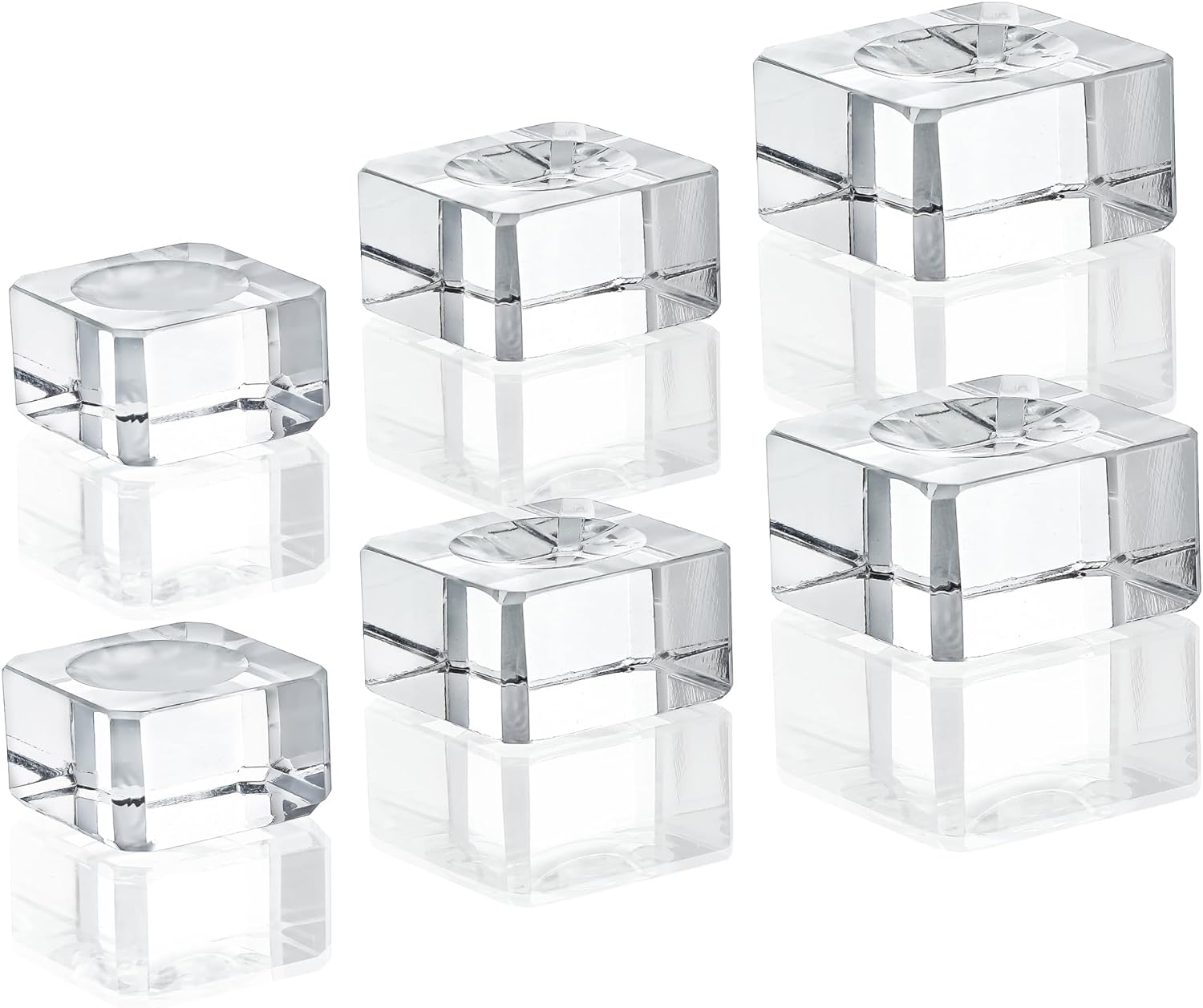 ZEERSHEE 6 Pack Square Crystal Display Bases for 3D Laser Balls