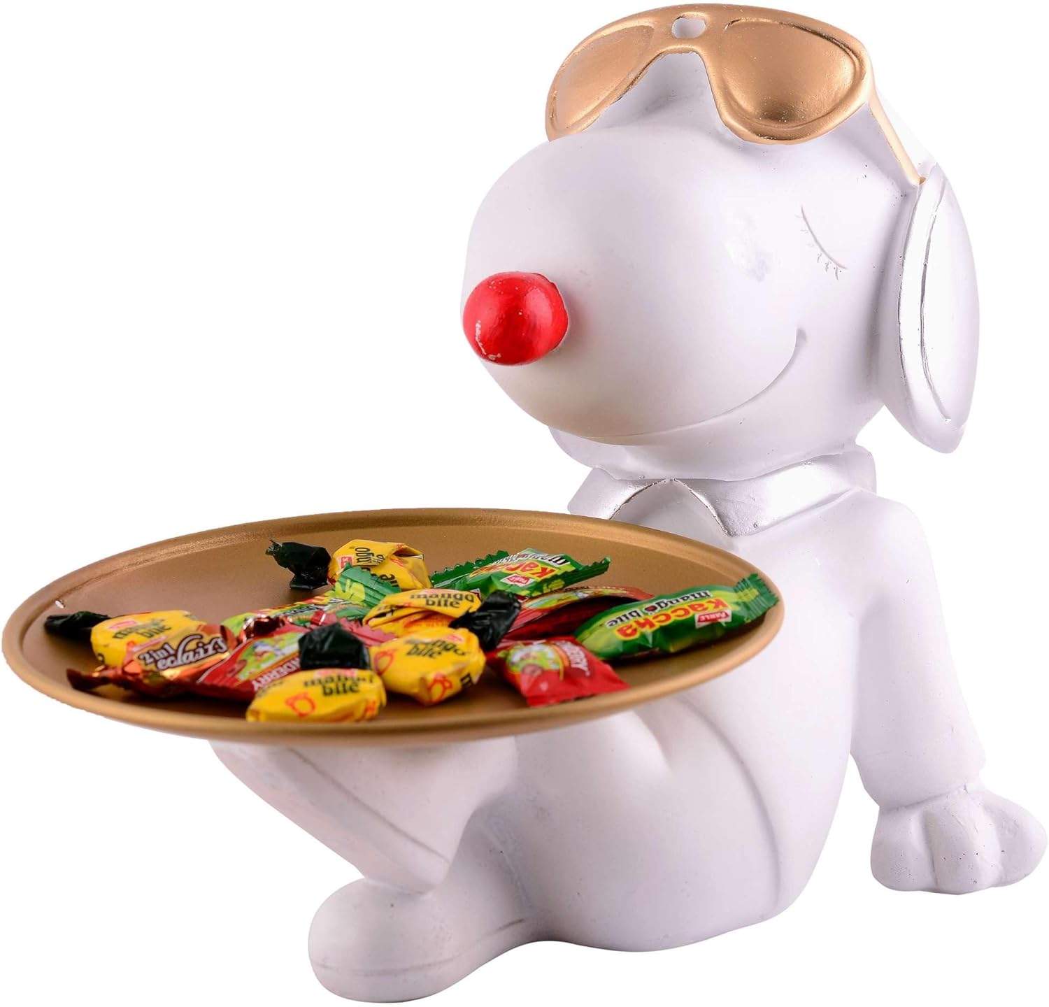 White Resin Dog Statue Home Decor Showpiece 8 Inches