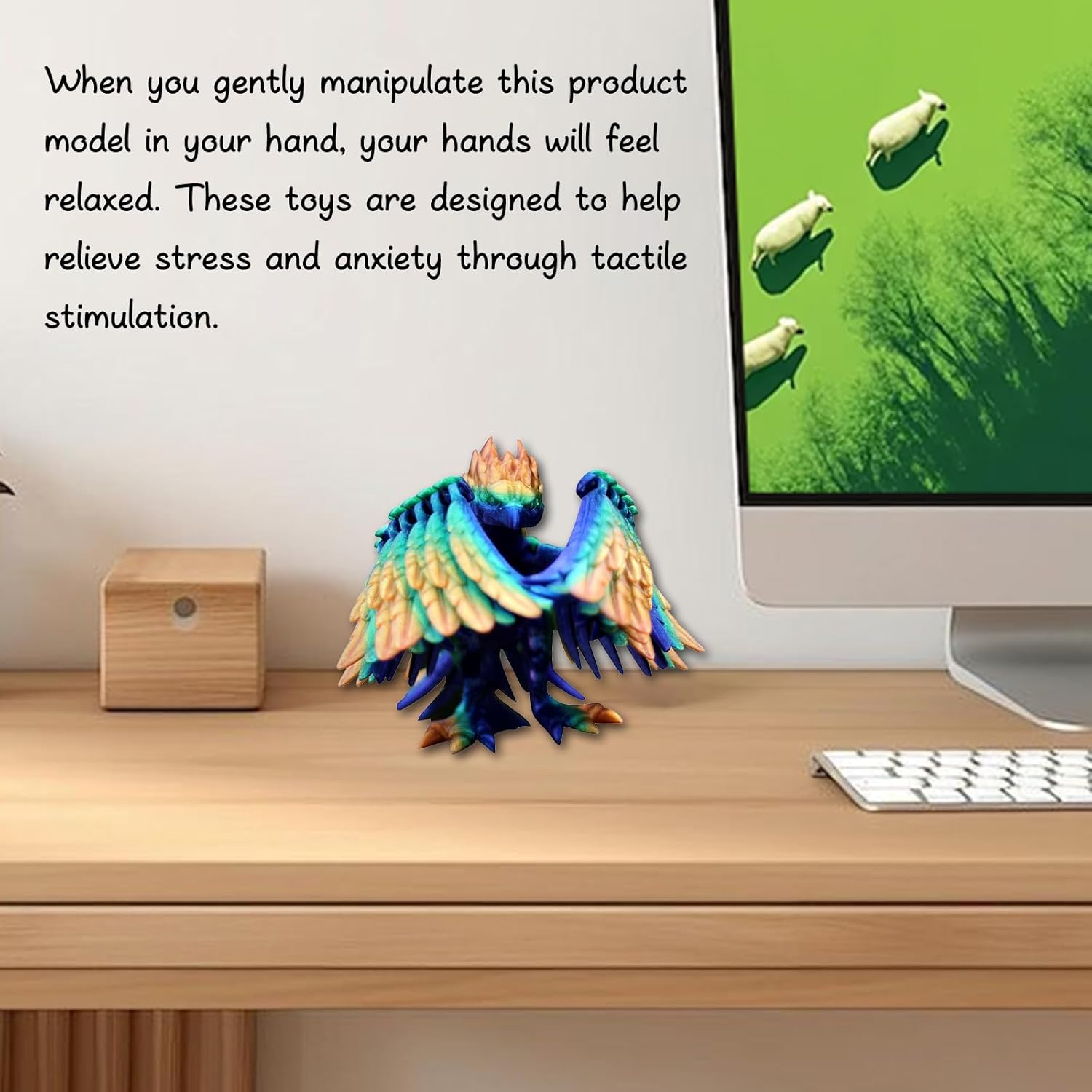 Realistic 3D Printed Phoenix Statue - 611 Inch Plastic Desktop Decoration