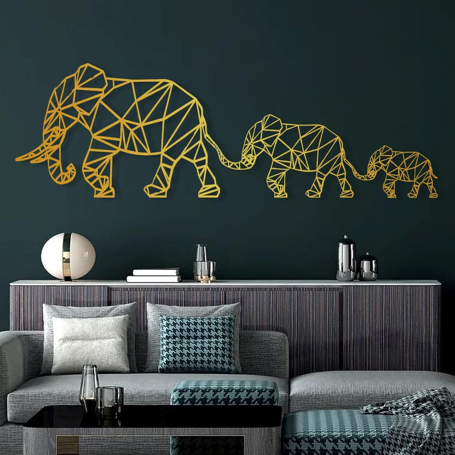 Cadeali Elephant Metal Wall Art - 30 W x 10 H