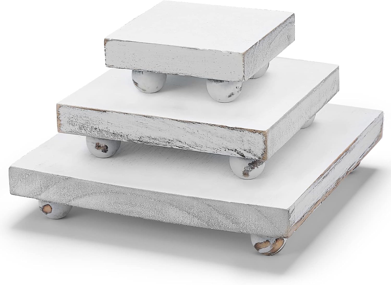 Chunful Set of 3 Whitewash Wood Risers