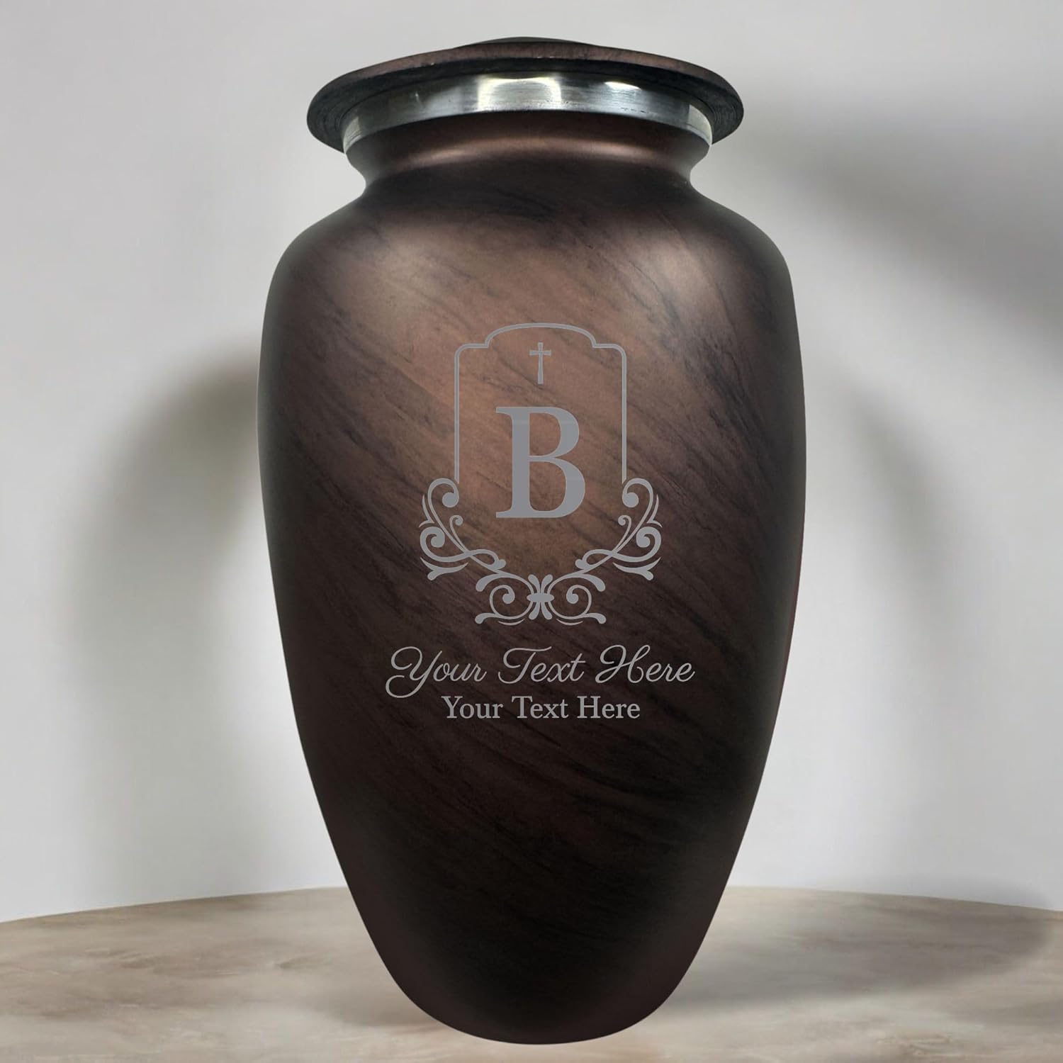 Custom Large Adult Cremation Urn - Personalized Name and Headstone Shape 200 Cubic Inch