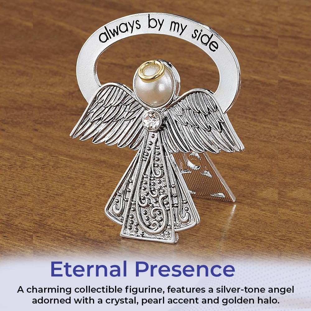 Bedside Angel Collectible Figurine with Crystal and Pearl Accent