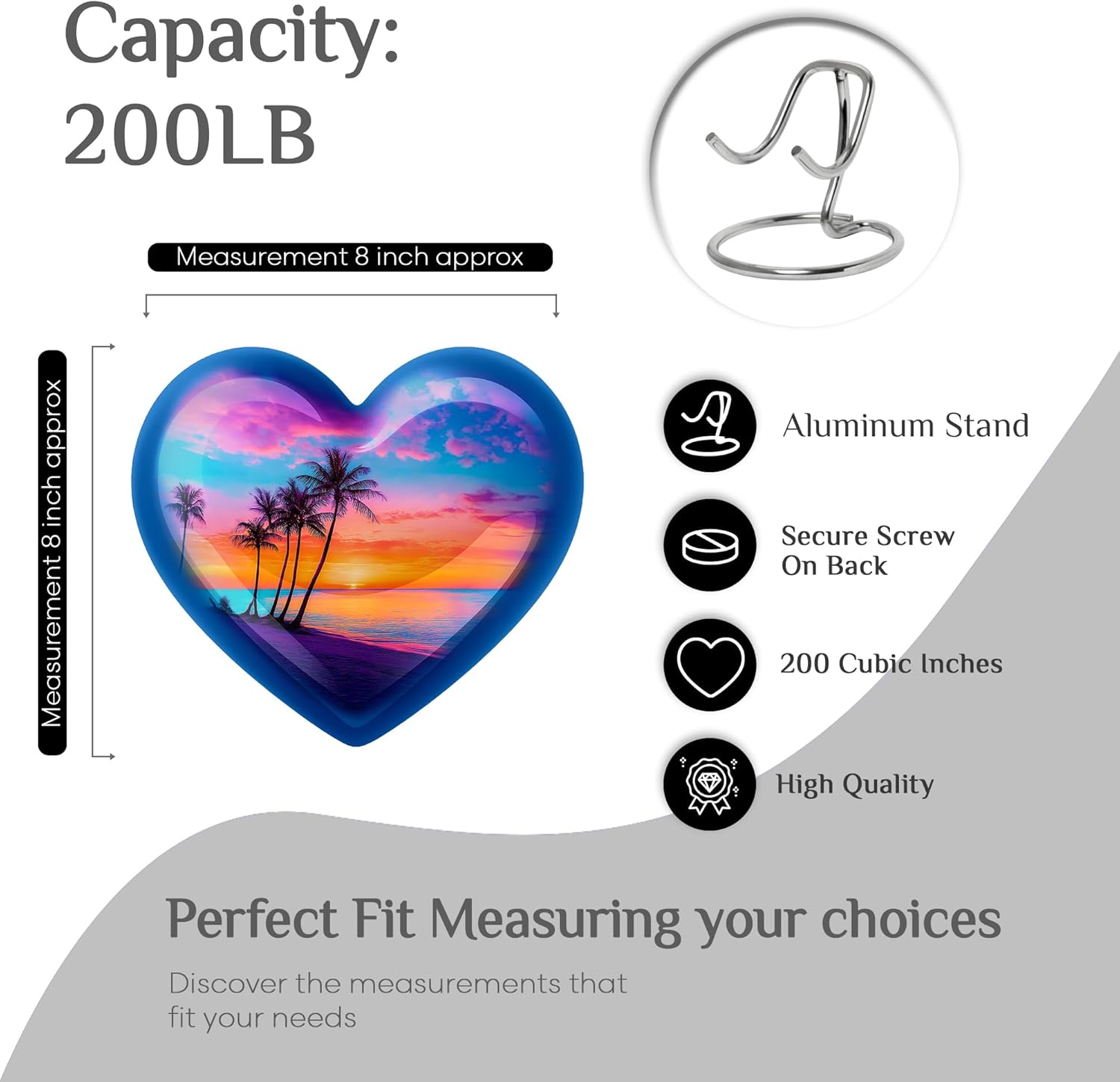 Beach Sunset Blue Large Cremation Urn for Human Ashes - Decorative Memorial Combo 10inch 200lbs 4 Keepsake 3inch