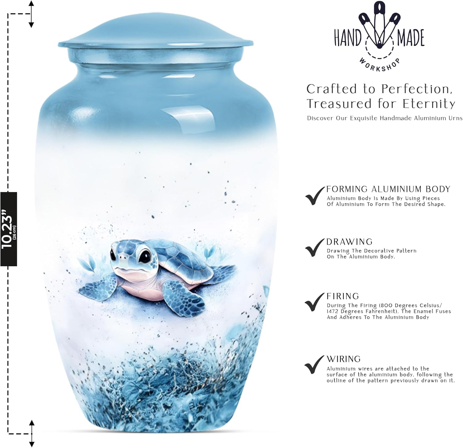 Turtle Urn - Unique Cremation Urn for Ashes 10 Set of 1