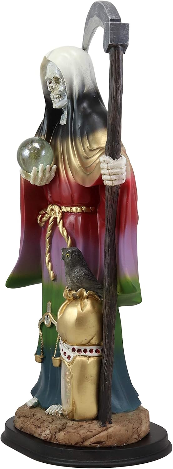 Ebros Gift Holy Death Santa Muerte Statue with Scythe and Glass Globe