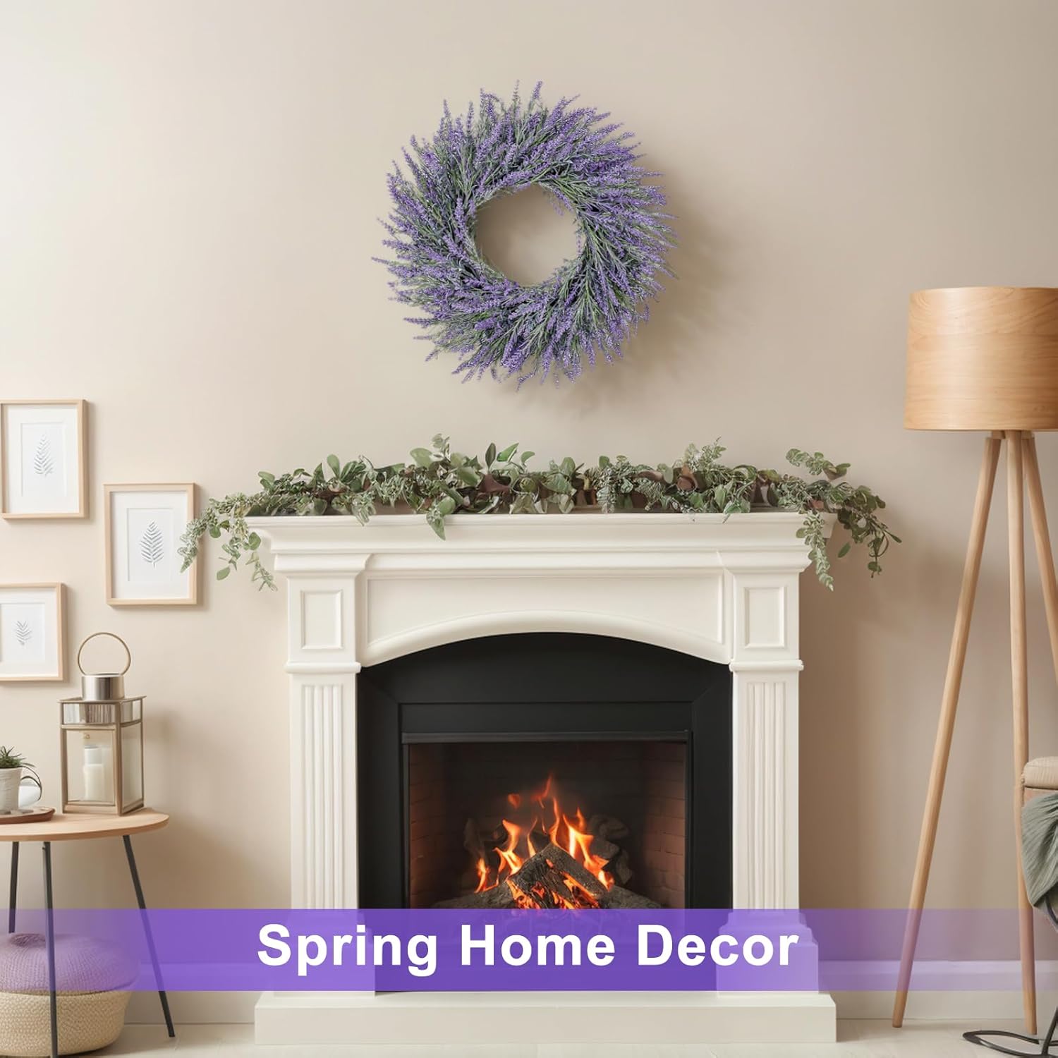 26 Inch Lavender Wreath for Front Door Home Decor