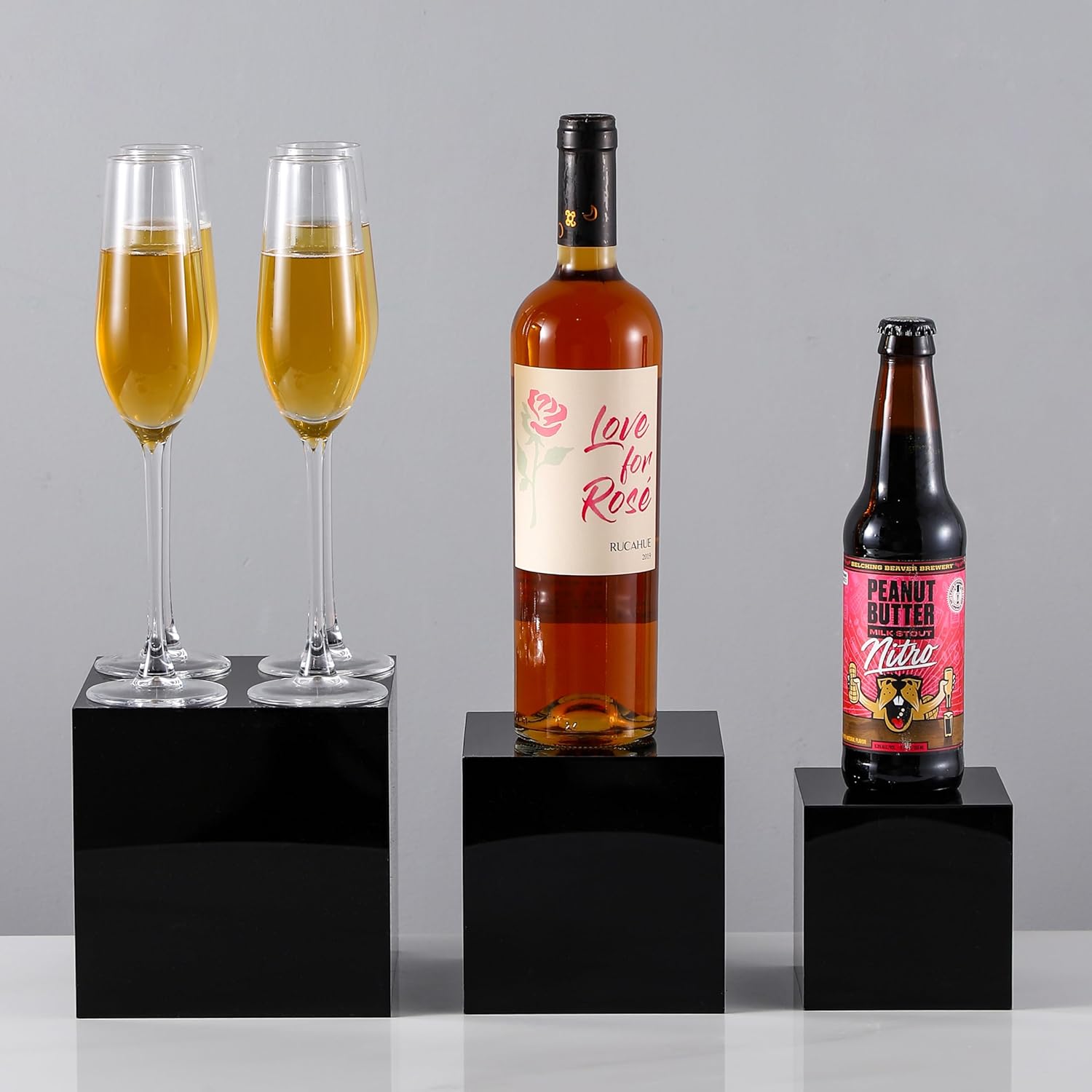 Sets of 3 Acrylic Display Risers with Hollow Bottoms