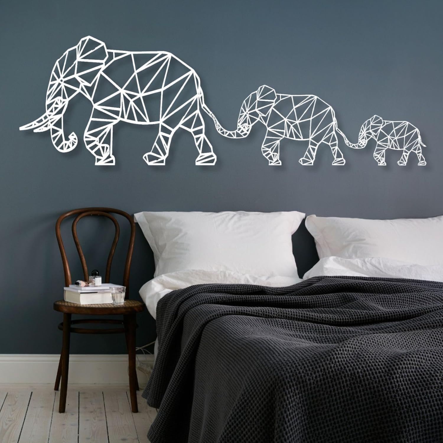 Cadeali Elephant Metal Wall Art - 30 W x 10 H