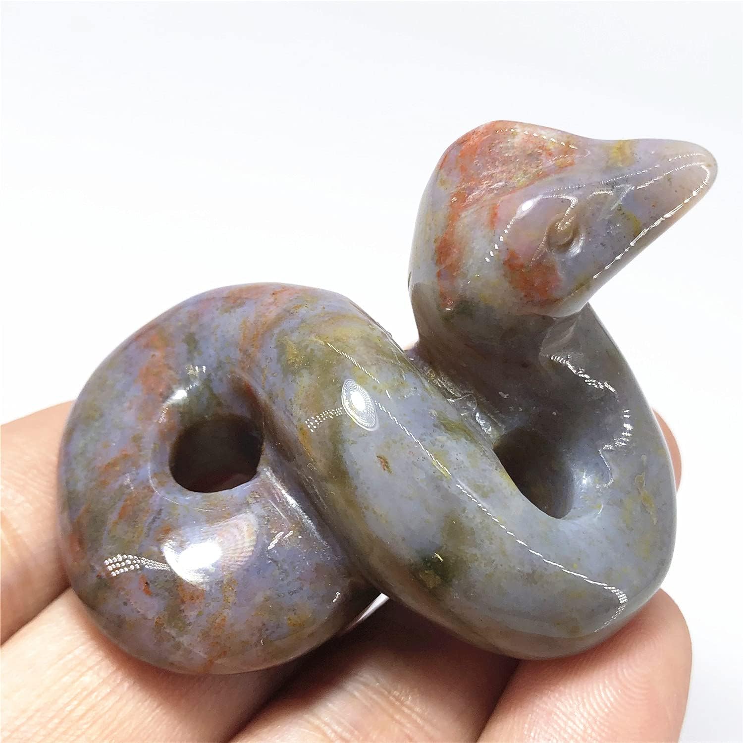 2 Inch Hand Carved Healing Crystal Snake Statue