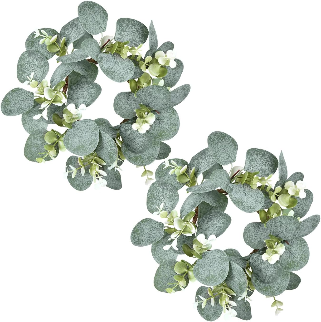 LSKYTOP 2 Pcs Eucalyptus Wreath for Kitchen Farmhouse Decor