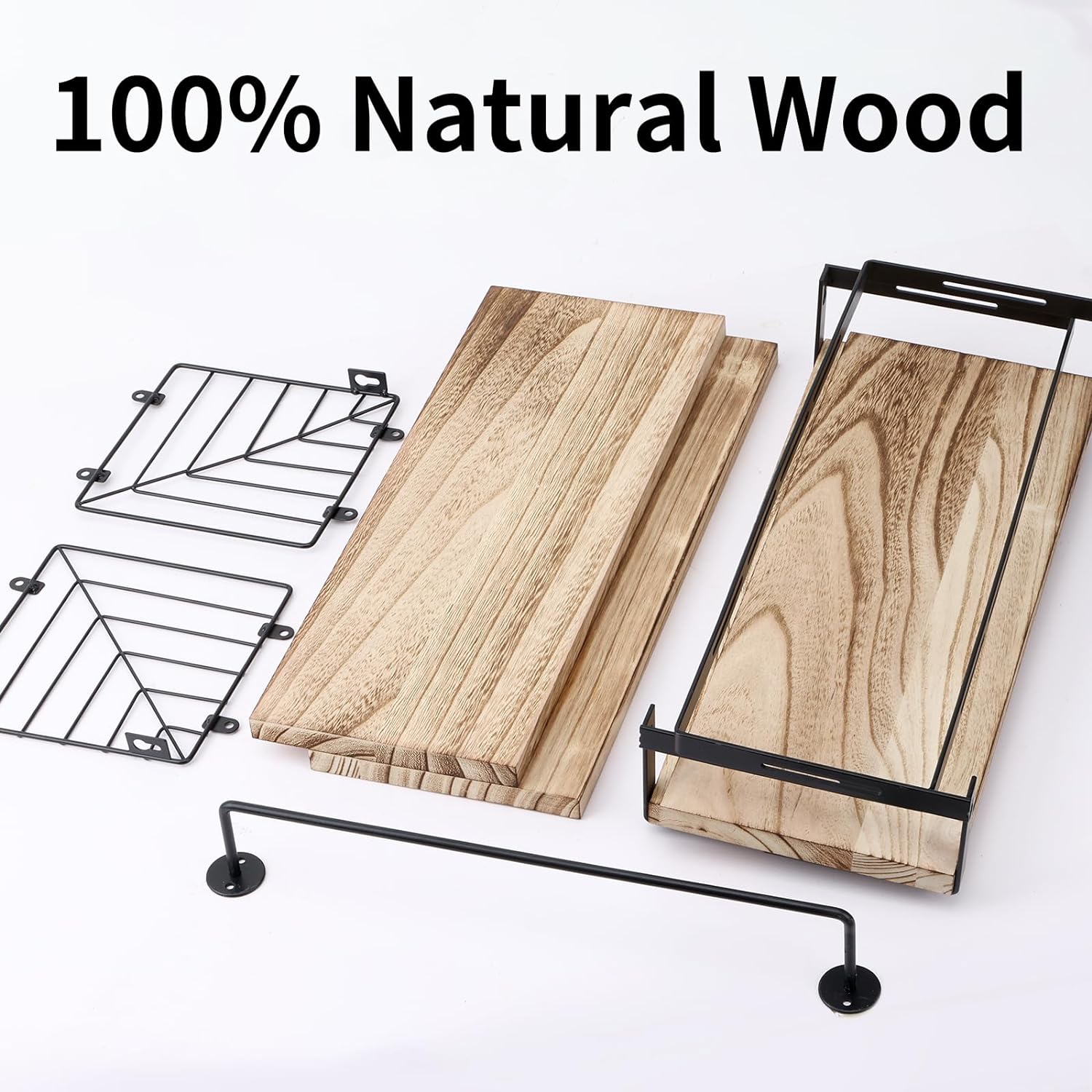 Fixwal 31 Floating Bathroom Shelf Over Toilet with Towel Bar