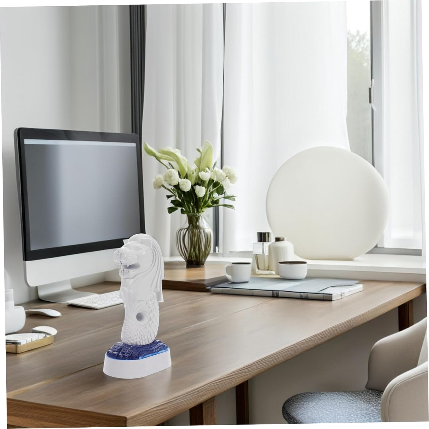 Wakauto Singapore Merlion Figurine Home Office Decor