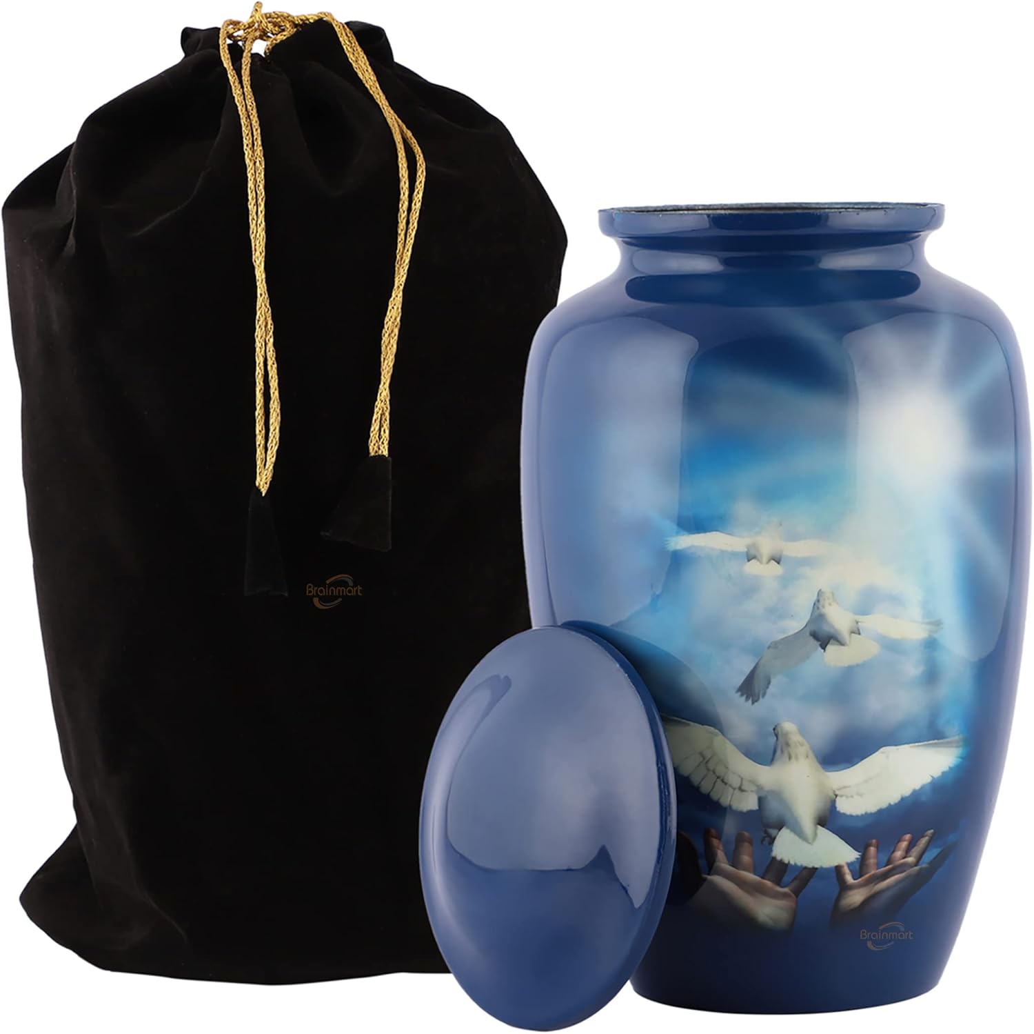 Blue Hummingbird Decorative Urn for Human Ashes Large